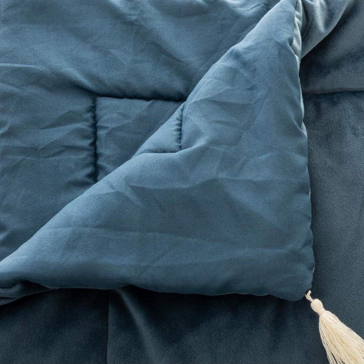 Wohndecke ATMOSPHERA – Bettdecke, Velours, Blau, 75 x 180 cm, Atmosphera Créateur d'intérieur