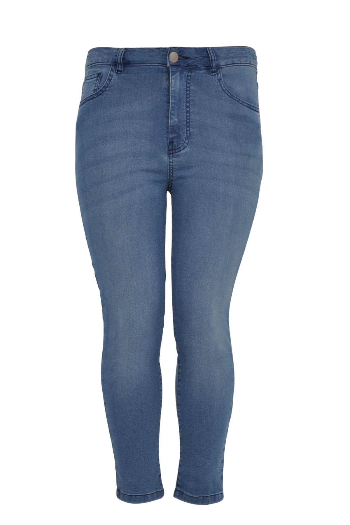 Yoek Große Größen High-waist-Jeans indigo