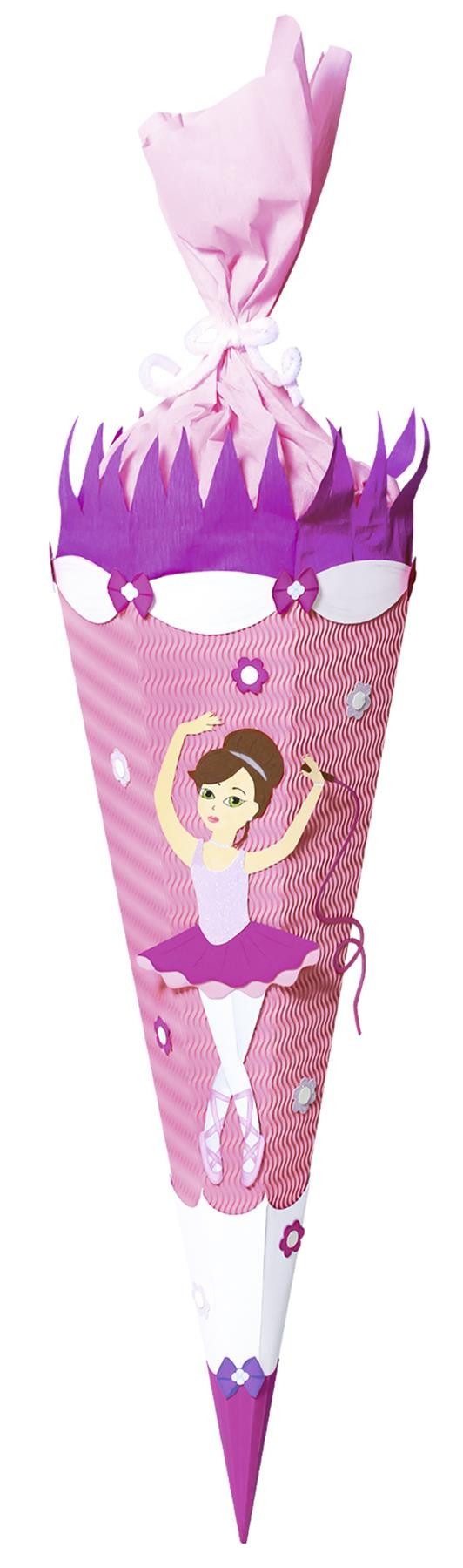 URSUS Schultüte URSUS Schultüten-Bastelset Ballerina - 68cm, Verschluss Krepp