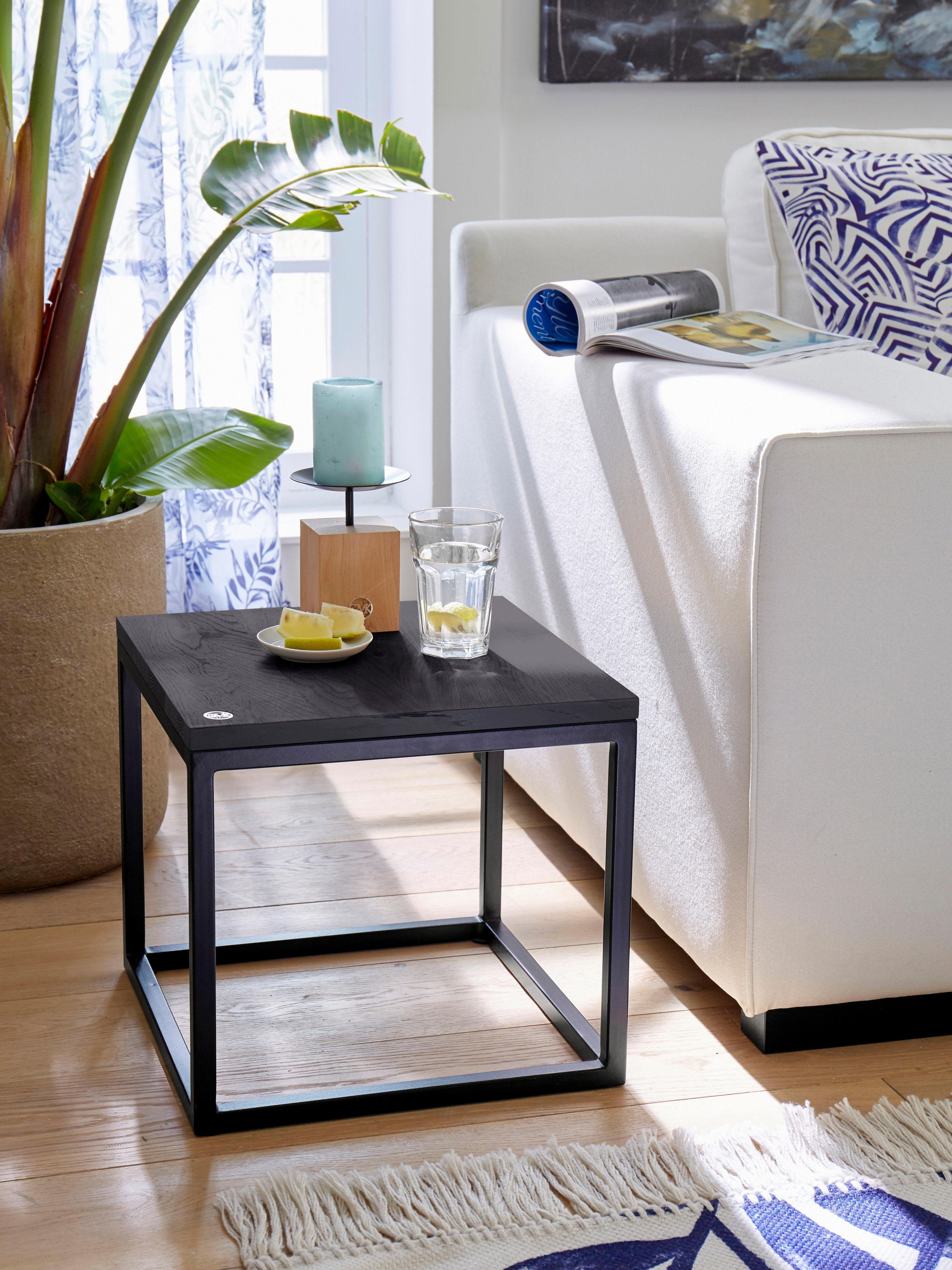 Home affaire Couchtisch "Voorst" aus massiver Eiche und Metallgestell günstig online kaufen