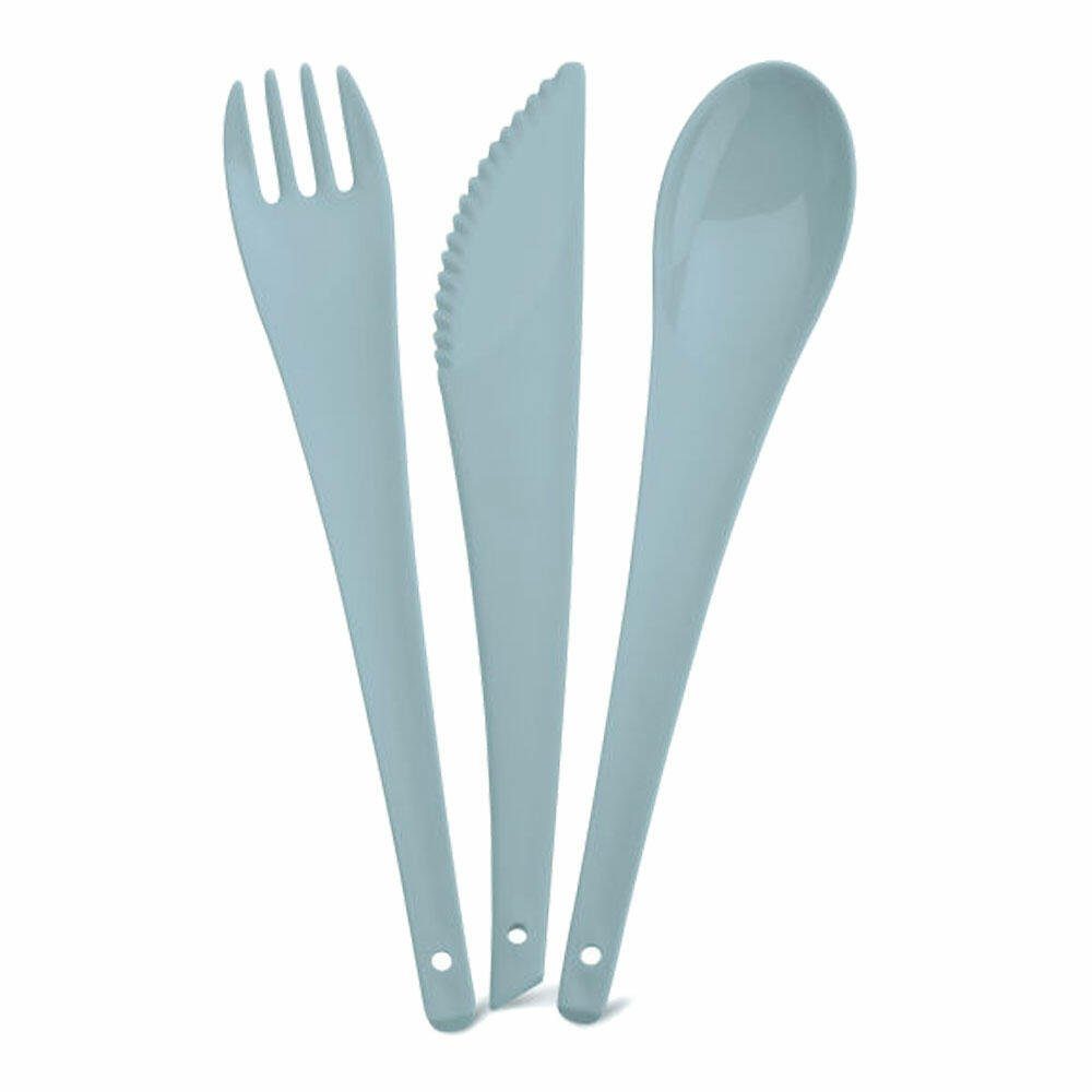 KOZIOL Besteck-Set Rio 3-tlg. Powder Blue (3-tlg), Kunststoff, ideal für draußen