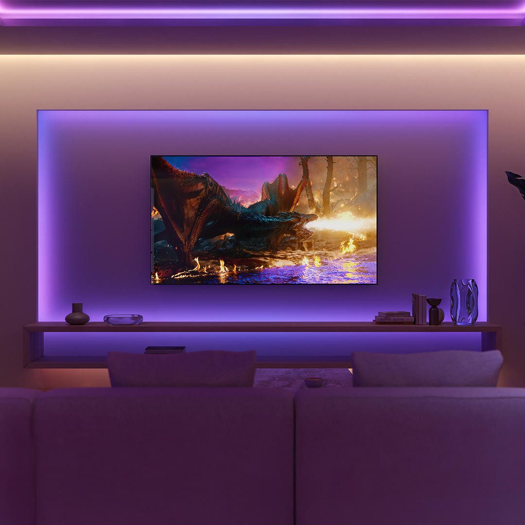 Philips Hue LED-Streifen Flux Gradient LED-Streifen Zubehör, steuerbar per App, RGBWWIC, Verlängerungs-Set, Farbverläufe, selbstklebend, kürzbar – Bild 5 von 5