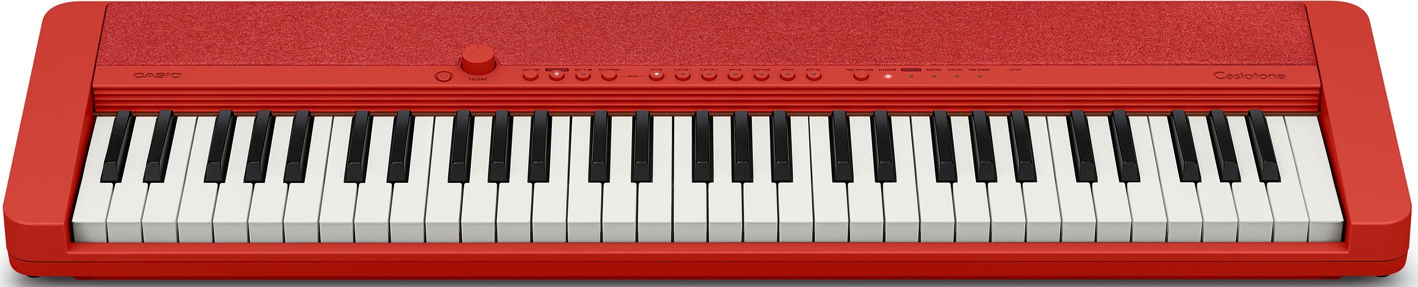 CASIO Home-Keyboard Piano-Keyboard-Set CT-S1RDSET (Set, und Sustainpedal Keyboardständer, und Klanggourmets; ideal inkl. Piano-Einsteiger Netzteil), für
