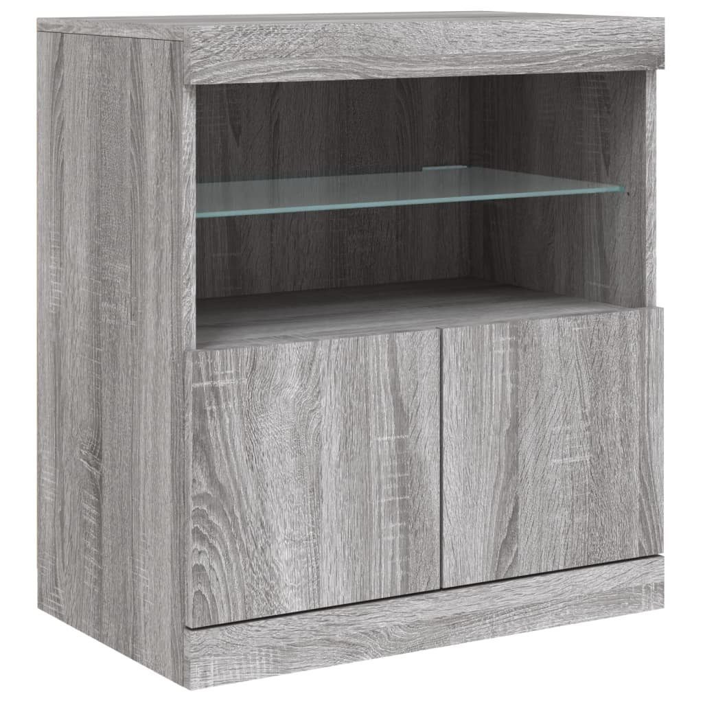 vidaXL Sideboard Sideboard mit LED-Leuchten Grau günstig online kaufen