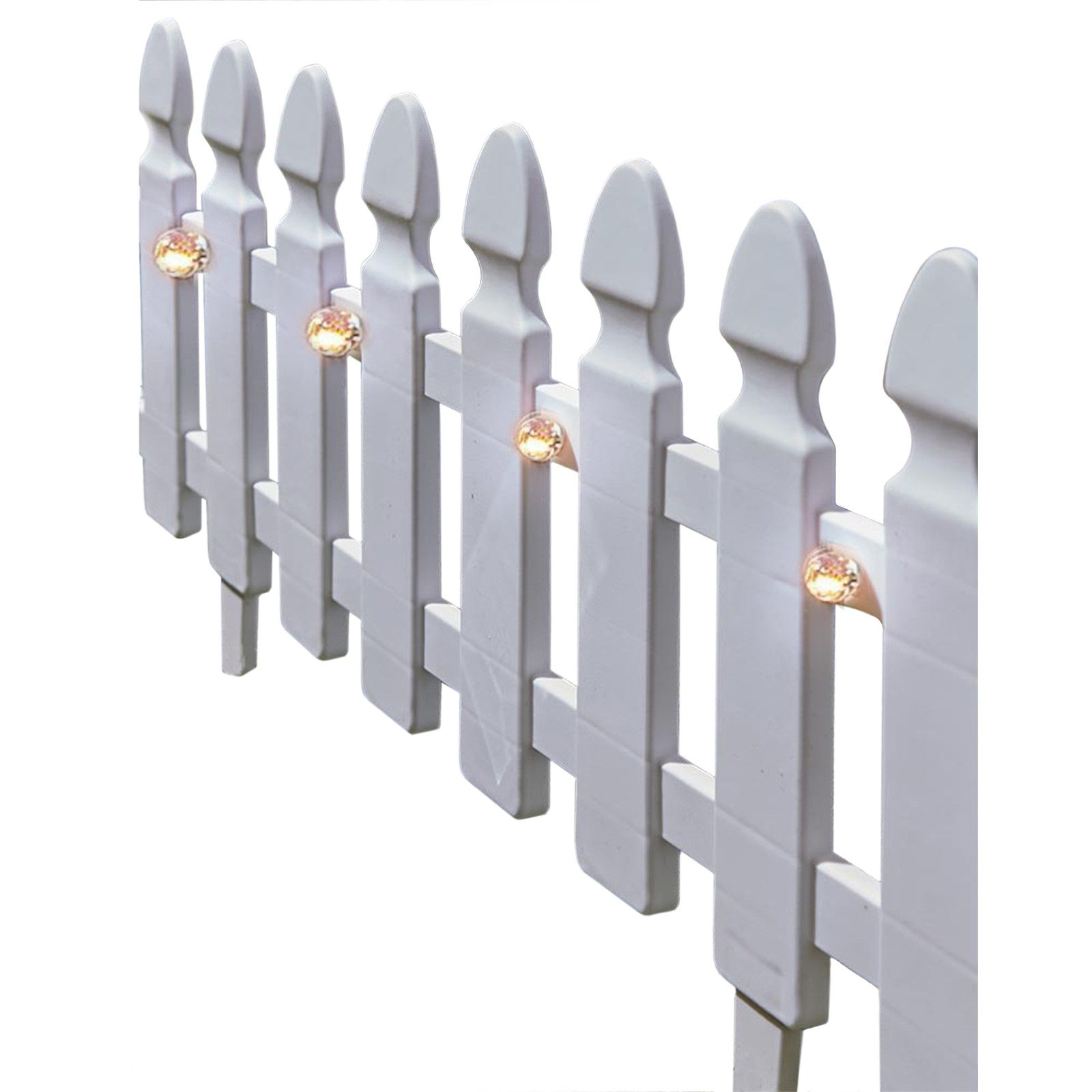 HTI-Living Zierzaun Zierzaun Nessa Solar Palisade 4-teilig Weiß, (Set, 4-St günstig online kaufen