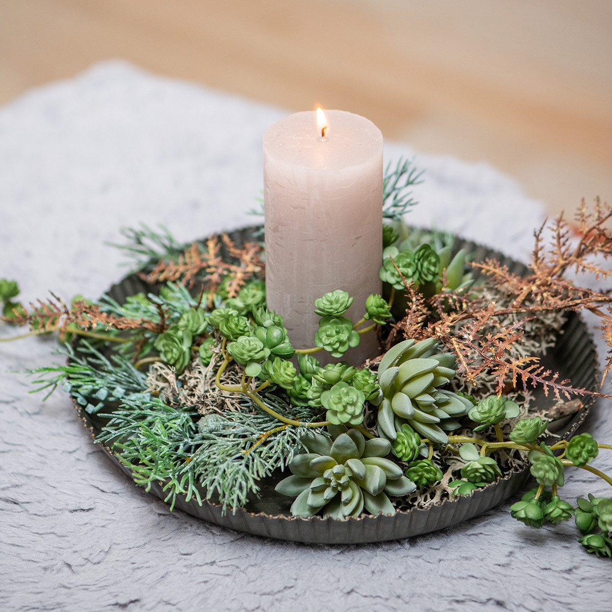 Kunstkaktus 6er Set Echeveria Sukkulente Kunstpflanze, Künstliche Deko-Kakteen