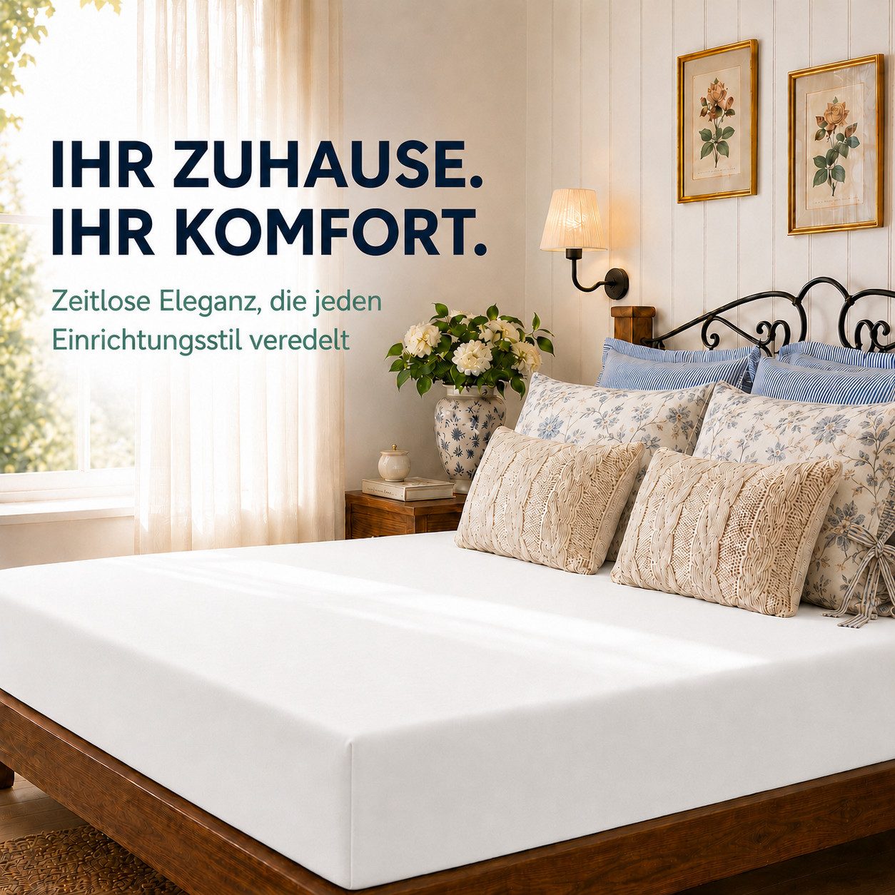 Komfortec Spannbettlaken Premium Jersey Bettlaken 90x200, 140x200, 160x200, 180x200, 200x200 cm, 100% Baumwolle (135g/m), Gummizug: Rundum, (1 Stück), OEKO-TEX® – Bild 2 von 5