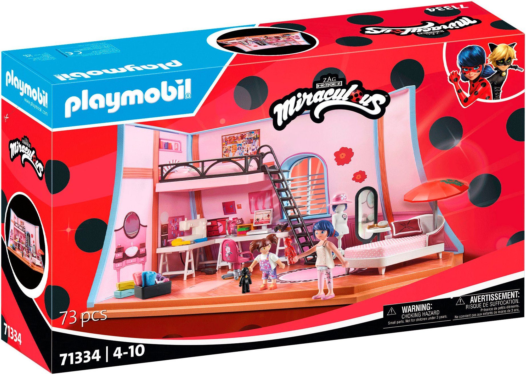 Playmobil® Konstruktions-Spielset Miraculous: Marinettes Loft (71334), Miraculous, (73 St), Made in Europe