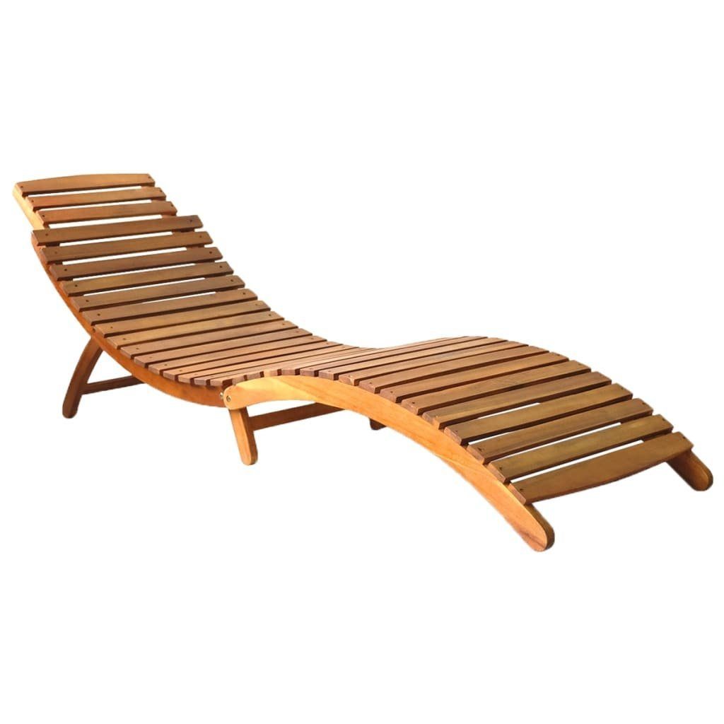 Gartenliege, Sonnenliege, 1-Person Braun 55 x 184 x 64cm Massivholz