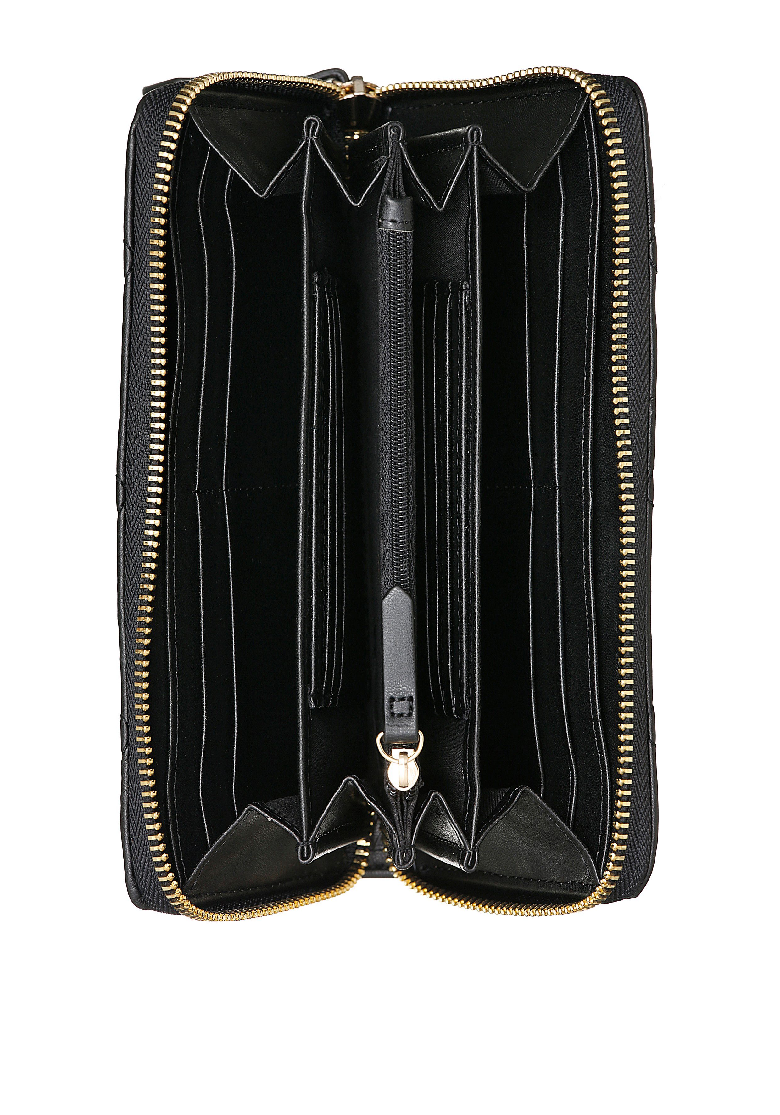 BAGS goldfarbenen Geldbörse trenidger VALENTINO mit schwarz Steppung Details und Ocarina,