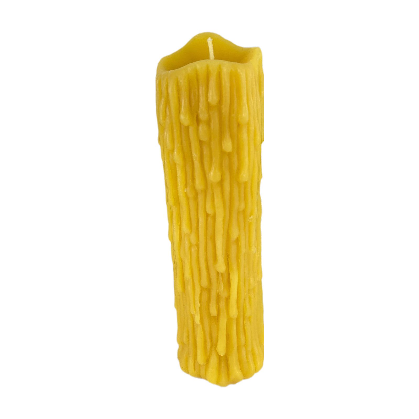 Aspinaworld Bienenwachskerze Stumpenkerze 18,5 cm natur – mit Wachstropfen-Optik (1-tlg)