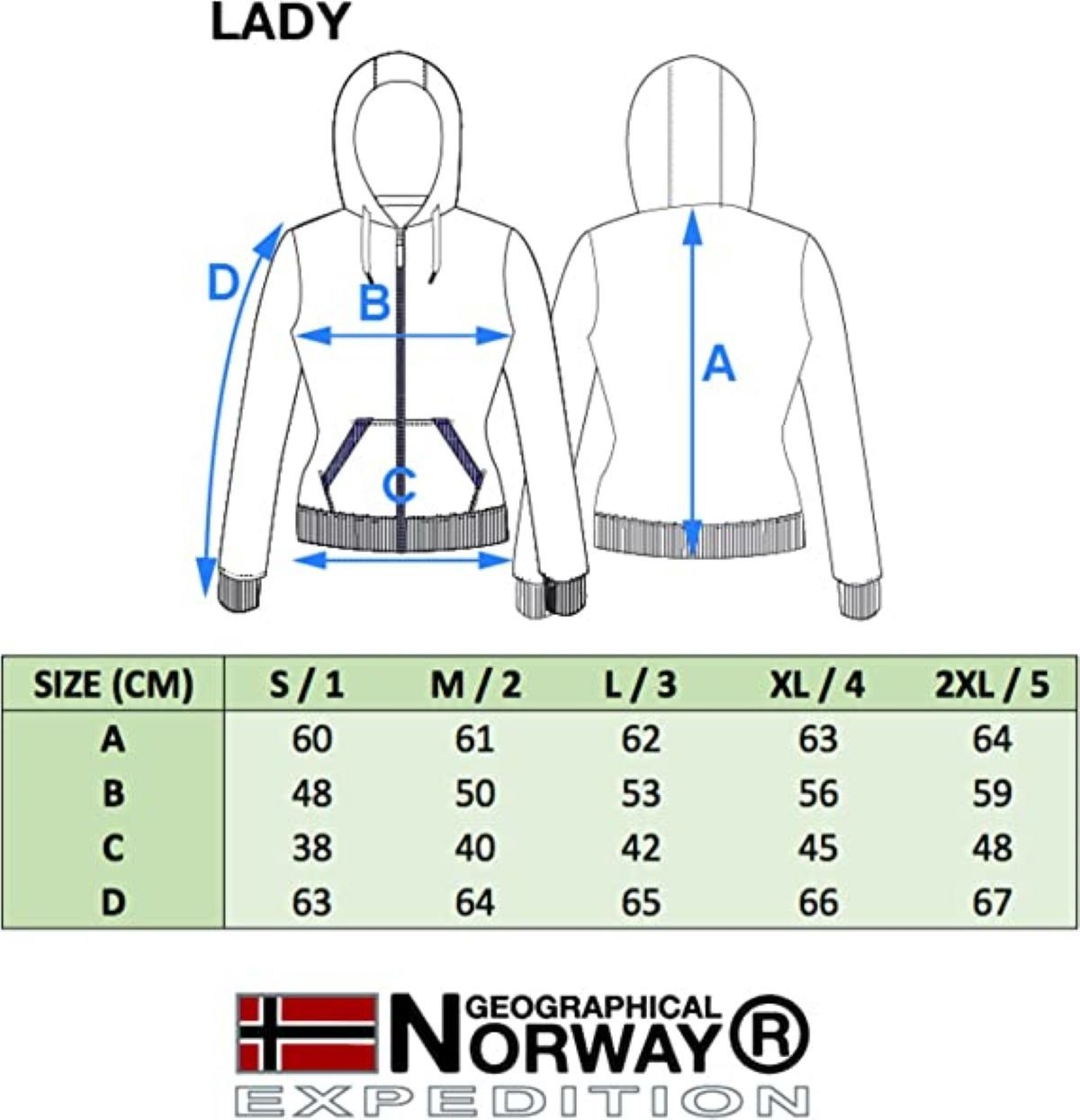 Geographical Norway Kapuzensweatjacke Damen Hoodie brgymclass (1-tlg) Mit kapuze