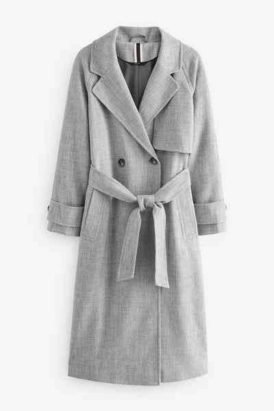 Next Trenchcoat Langer Trenchcoat im Relaxed-Fit (1-tlg)