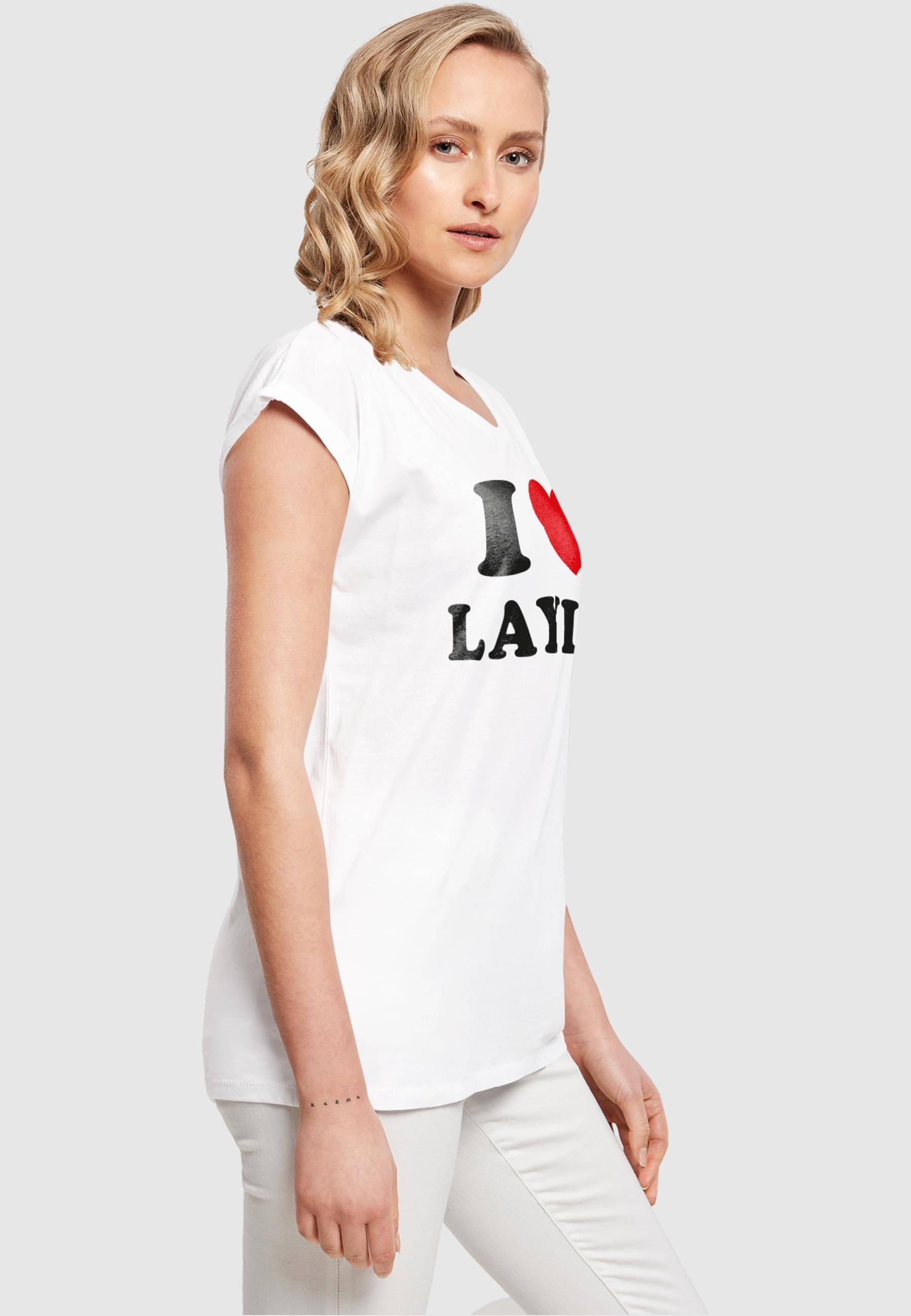 Damen T-Shirt Layla Merchcode I (1-tlg) T-Shirt Love white Ladies