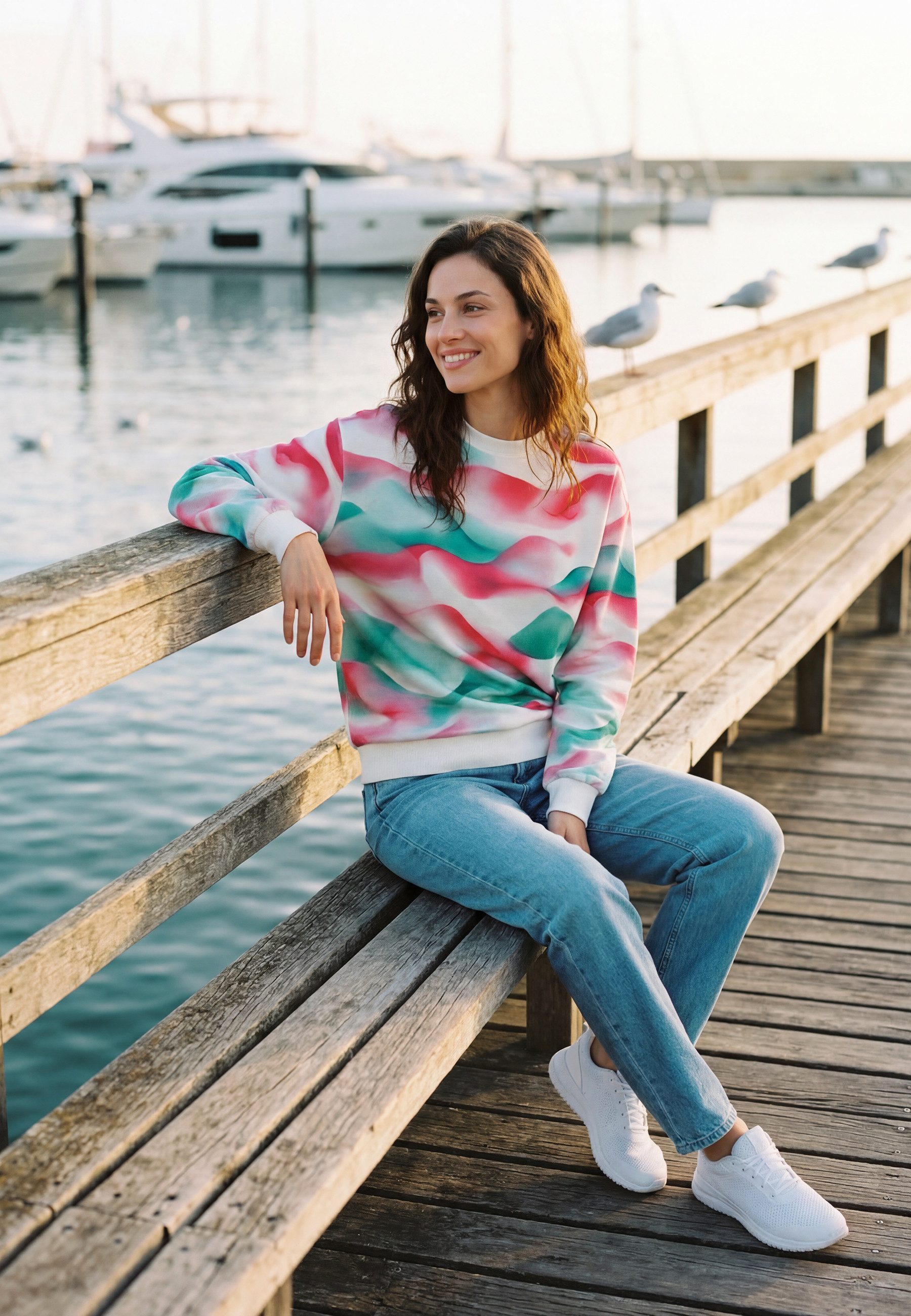 salzhaut Longpullover AKSCHEN Damen Relaxed-Fit salzhaut – nordisch frisch, lässig und frech für jeden Tag!