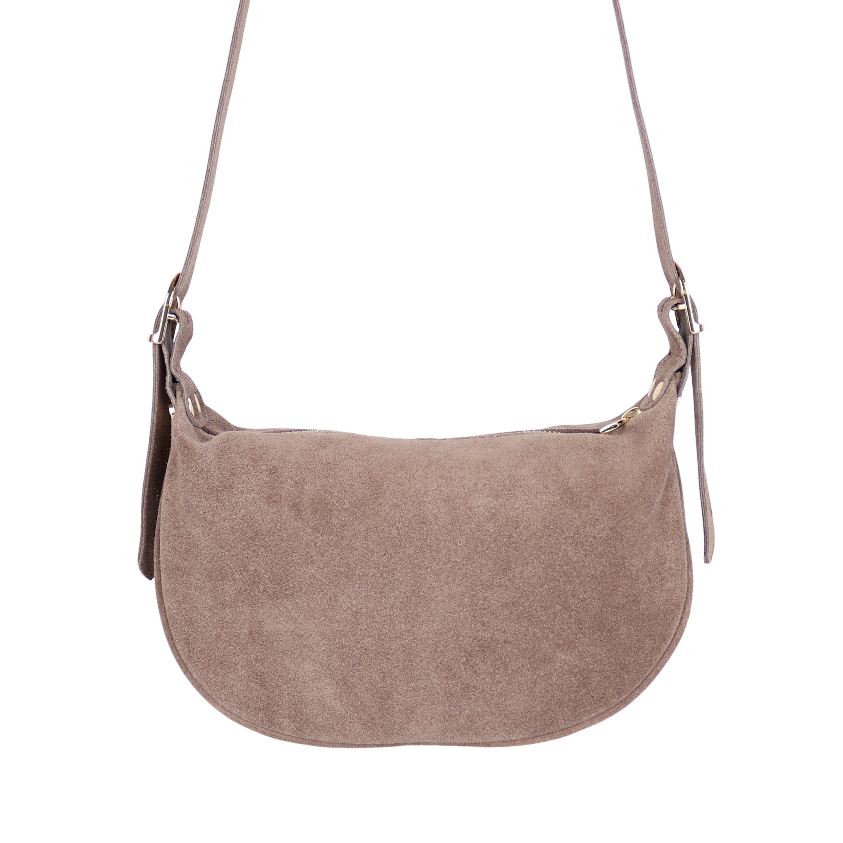 MIRROSI Umhängetasche Damen Crossbody Bag, Wildleder Echtleder Made In Italy, Mittelgroße Damen Tasche 26x16x10cm – Bild 2 von 5