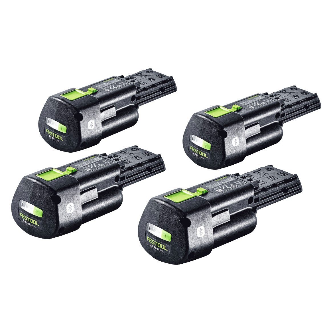FESTOOL Akku Set 4x BP 18 Li 3,0 Ergo I Akku 18 V 3,0 Ah / 3000 mAh Li-Ion Akkupacks