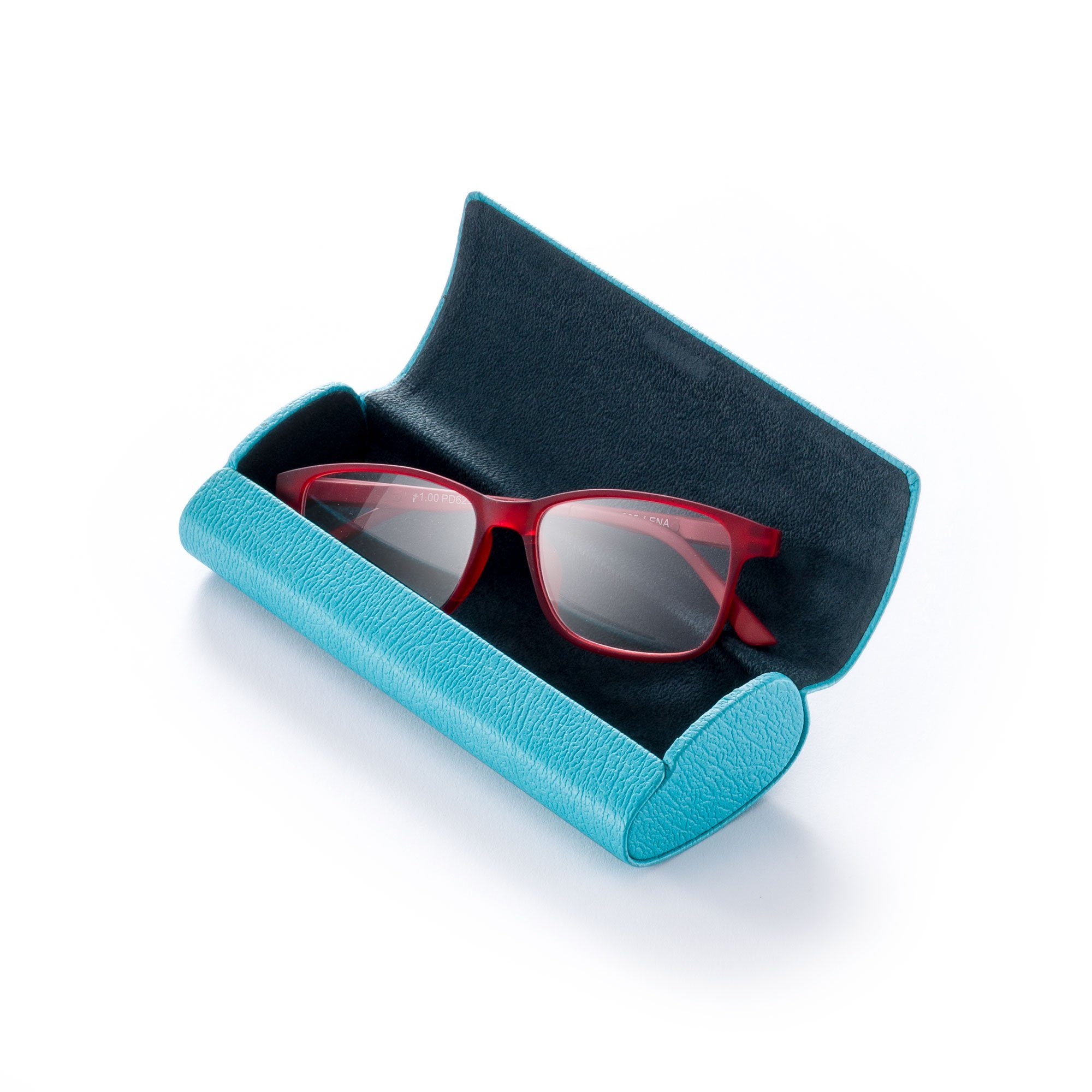 FEFI Brillenetui Stabiles Hardcase in modischen Farben, inklusive Mikrofasertuch