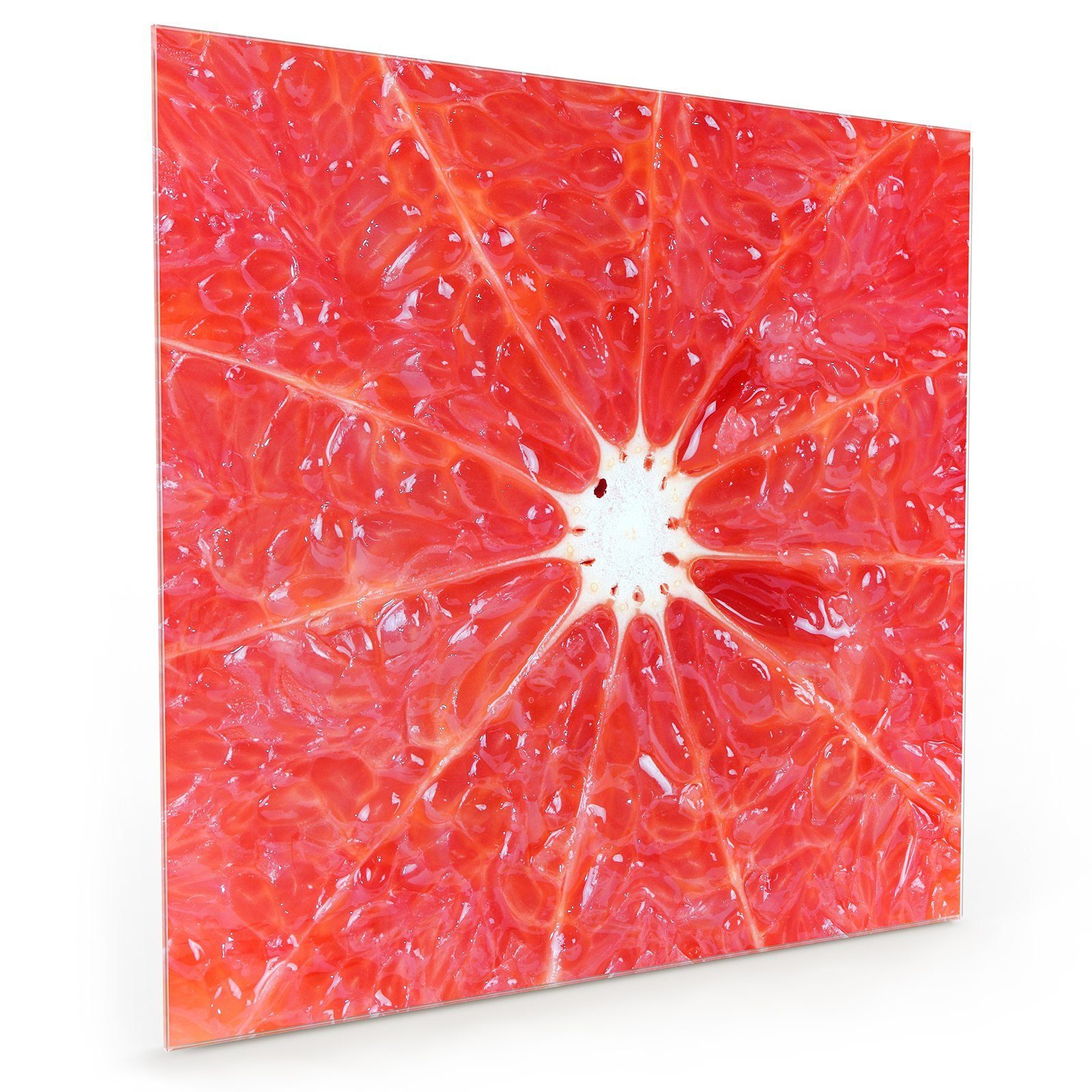 Primedeco Küchenrückwand Spritzschutz Glas Saftige Grapefruit