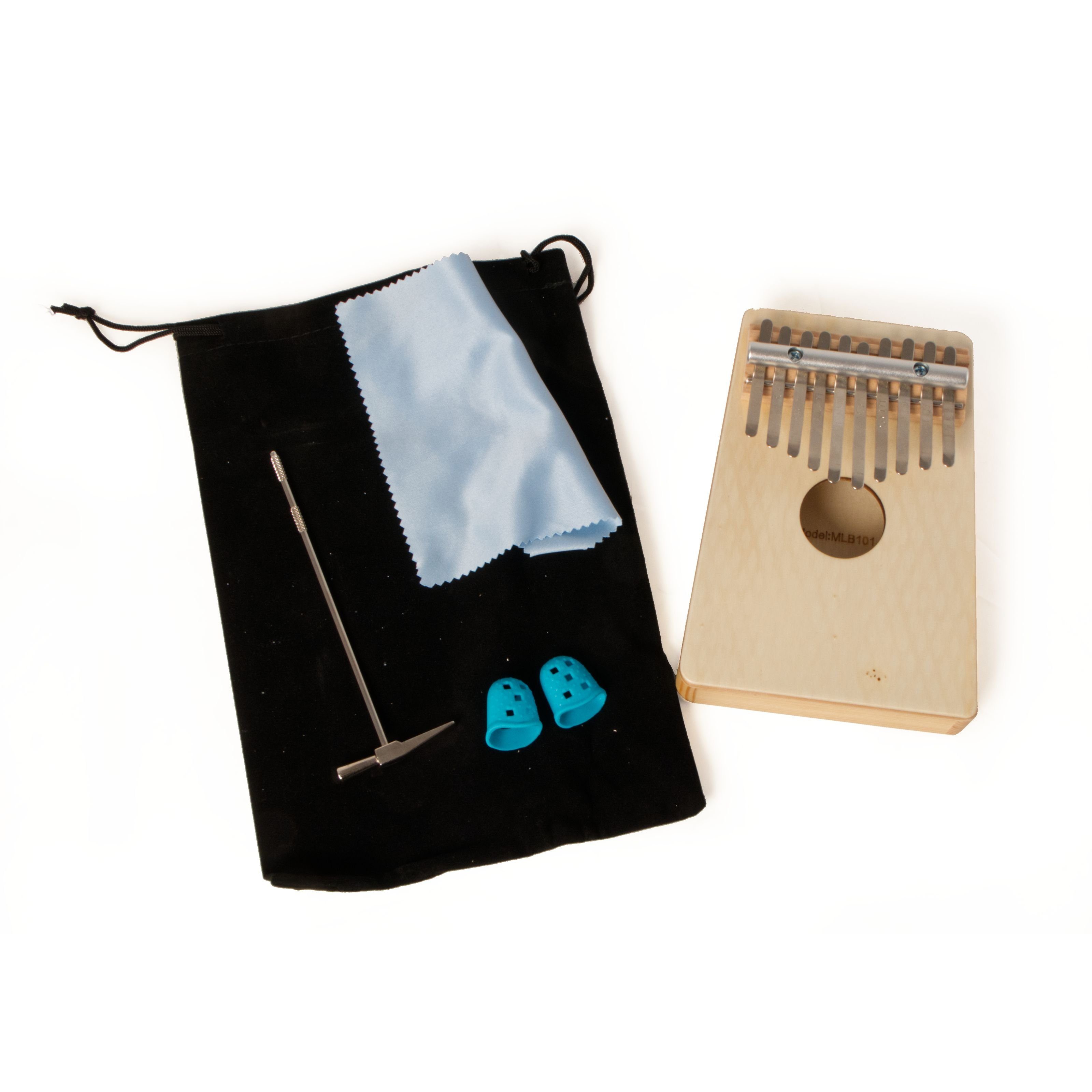 FAME Kalimba,FK-2 Kalimba 10 Noten Solid Wood C-Dur Stimmung Hochwertiger Federstahl Inklusive Samtbeutel Mikrofasertuch Stimmschlüssel Klarlackiertes Finish Naturfarben, Percussion, Kalimbas, Kalimba, FK-2, Solid Wood Kalimba