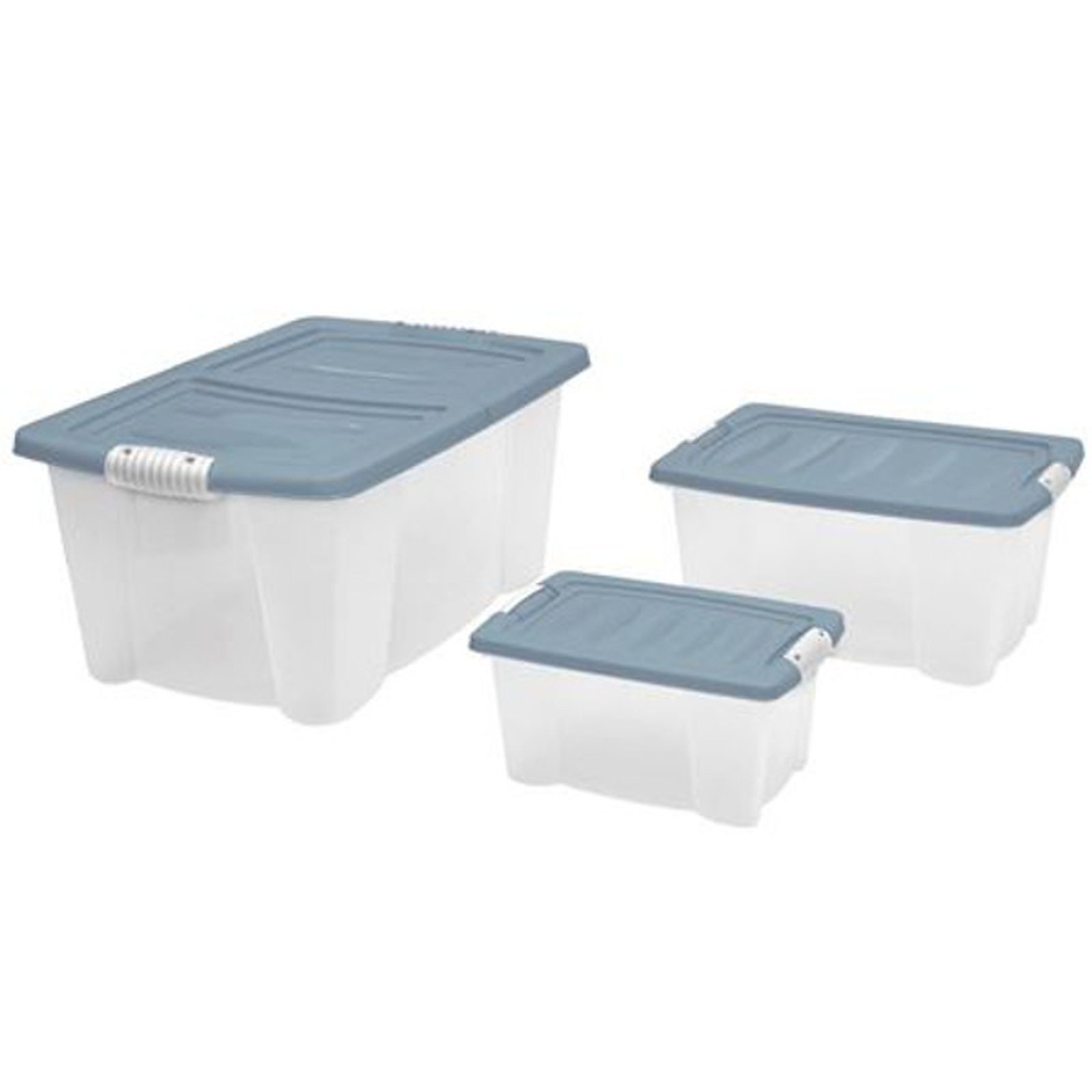 Jelenia Plast Aufbewahrungsbox Allzweck-Stapelbox 3er-Set mit Deckel Aufbewahrungsbox Rollenbox