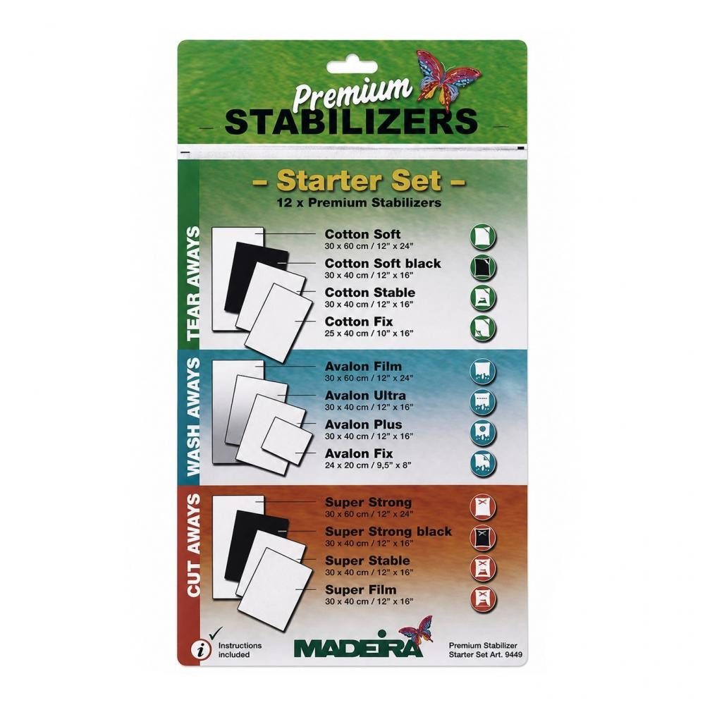 Madeira Stoff - Vlies Starter-Set (12 Test-Muster)