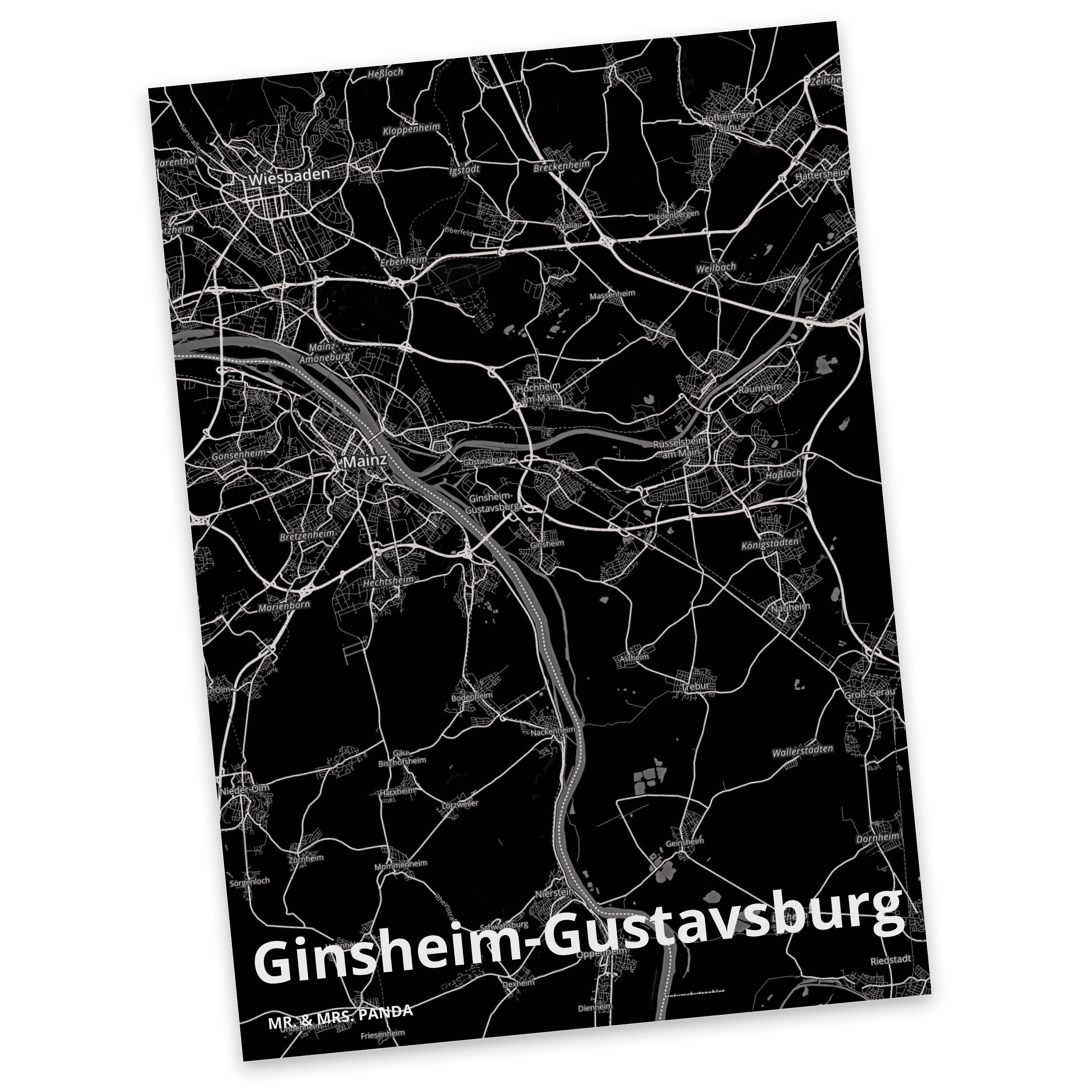 Dankeskarte, Ginsheim-Gustavsburg Mr. Mrs. Postkarte O Grußkarte, - Einladung, Panda Geschenk, &