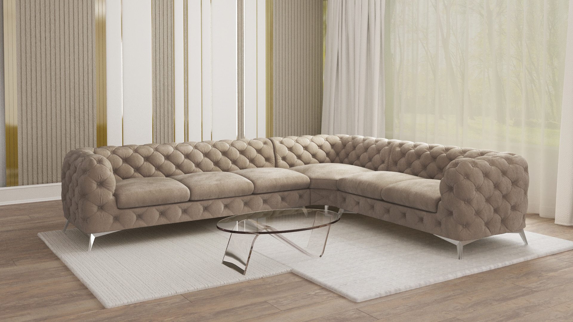 S-Style Möbel Ecksofa Kalina, Chesterfield mit günstig online kaufen