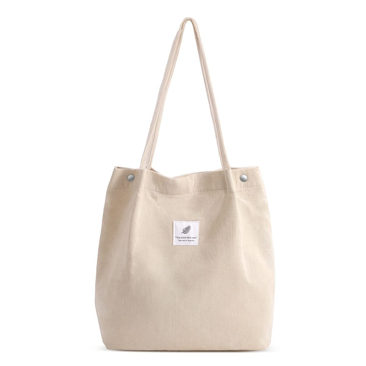 Zaewry Schultertasche Shopper Tasche Damen Groß Cord Tasche Tote Bag Strandtasche, für College Schule Arbeit Reisen Einkaufen