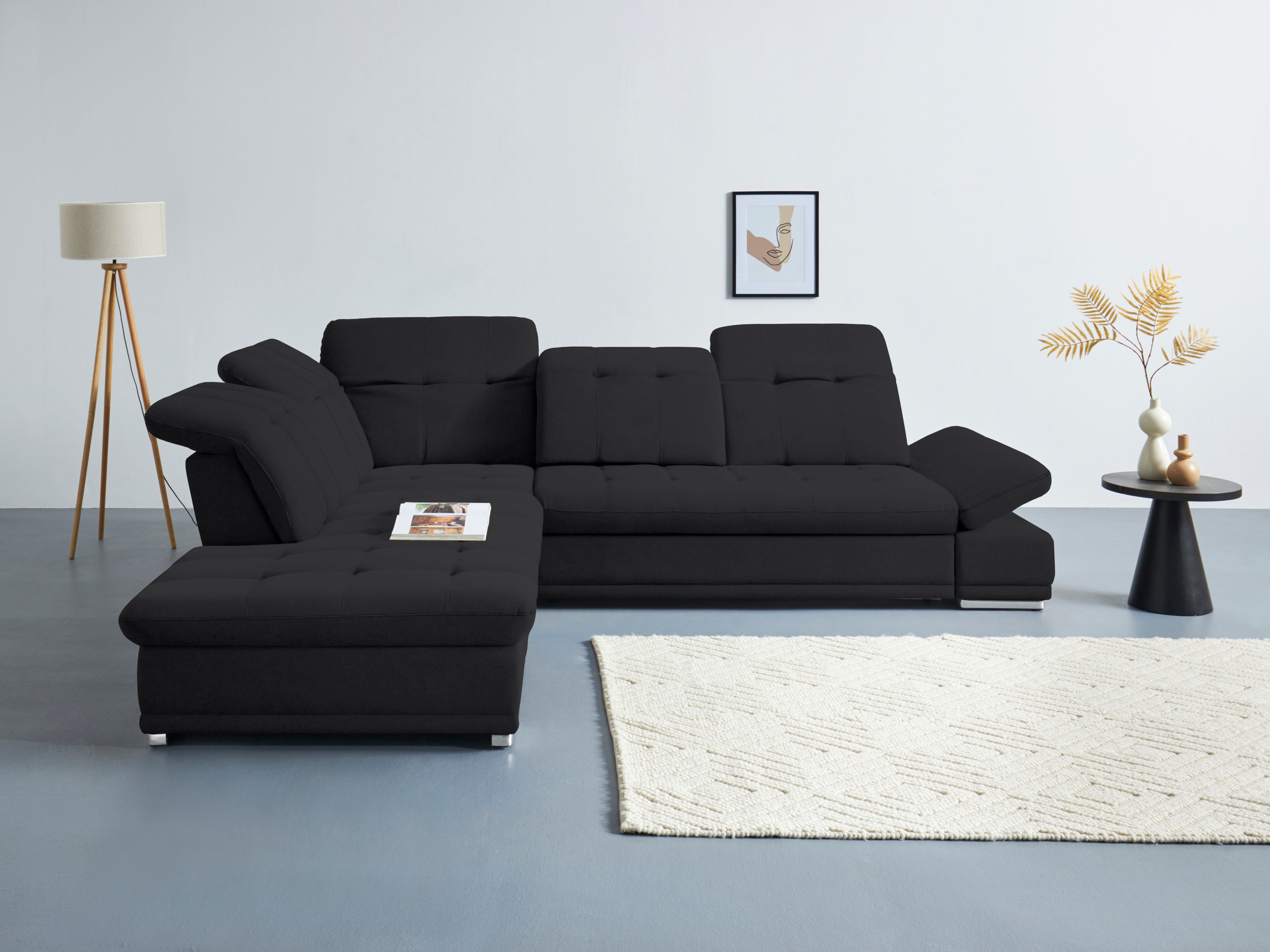 COTTA Ecksofa Holiday L-Form mit Sitztiefen-, Armteil- und Kopfteilverstellung, wahlweise mit Bettfunktion & Bettkasten