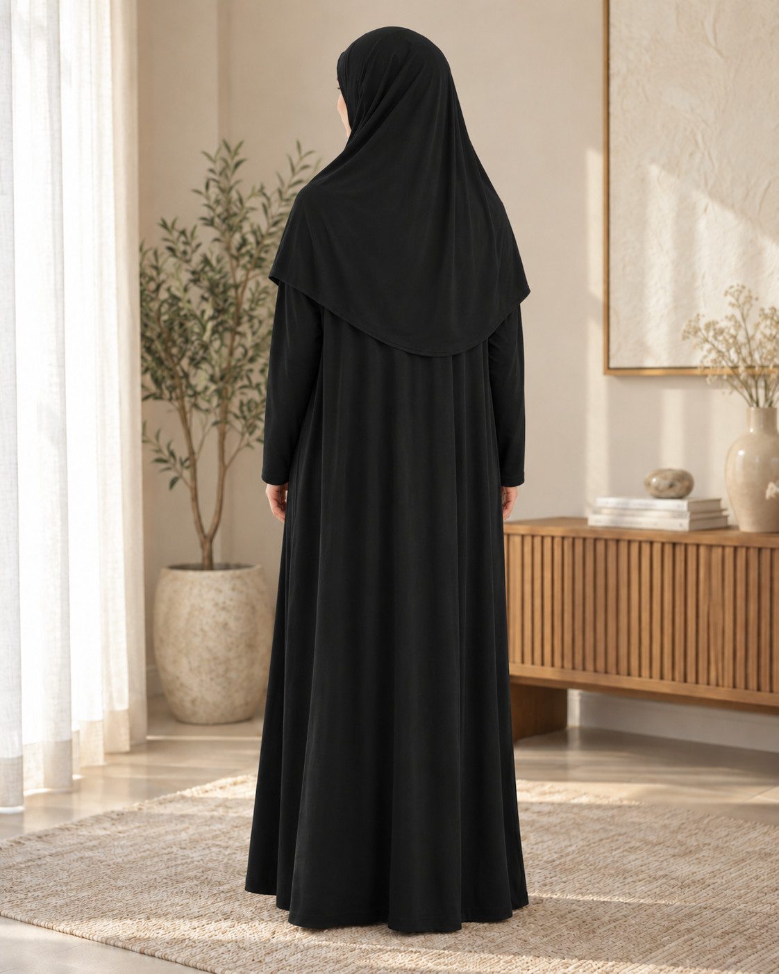 Modavitrini Tunikakleid Gebetskleid mit Hijab islamisches Kleid Kaftan Jilbab Abaya Namaz (Einteilig) komplett Set einteilig