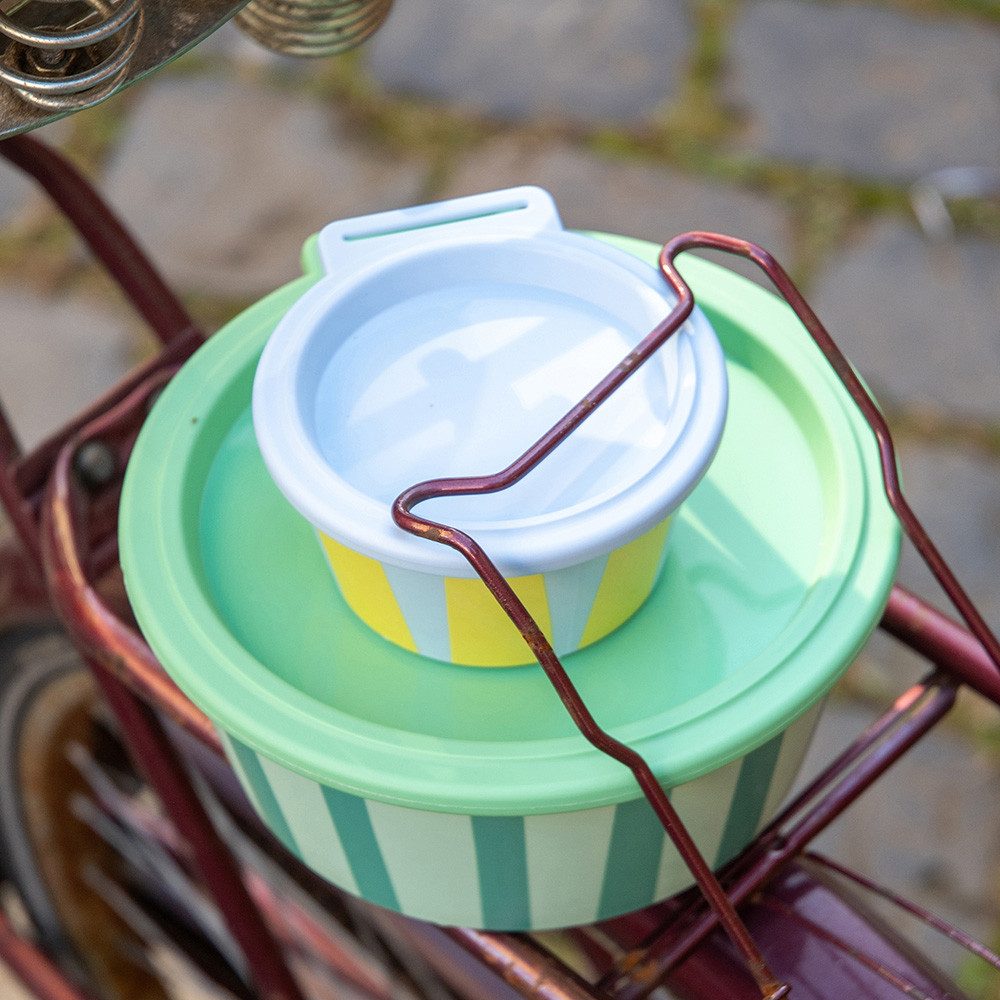 KOZIOL Aufbewahrungsschüssel NORA BOX 1,3l STRIPES Schale 1,3l mit Deckel, Kunststoff, (1-tlg)