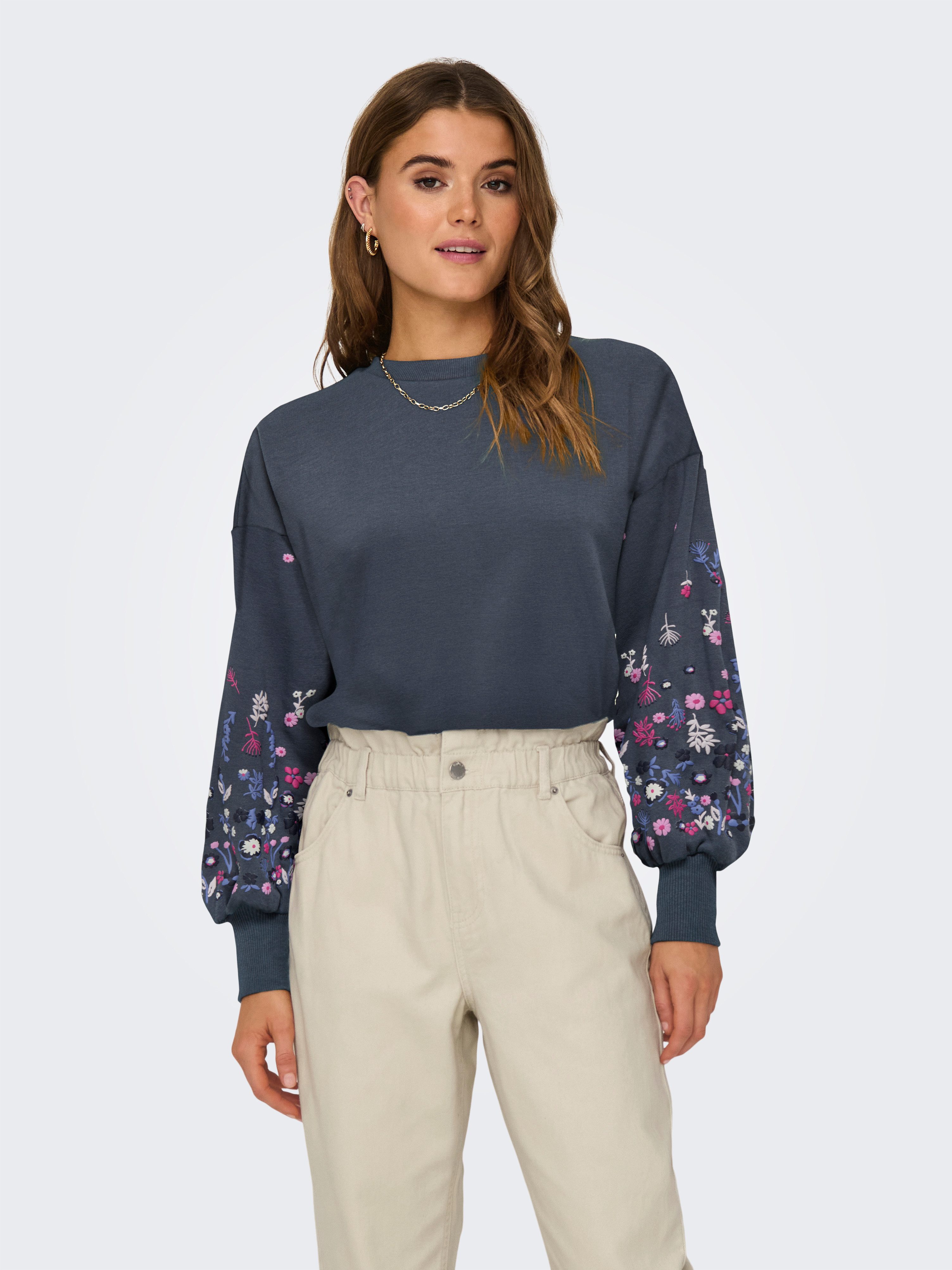 ONLY Sweatshirt ONLBROOKE L/S O-NECK FLOWER günstig online kaufen