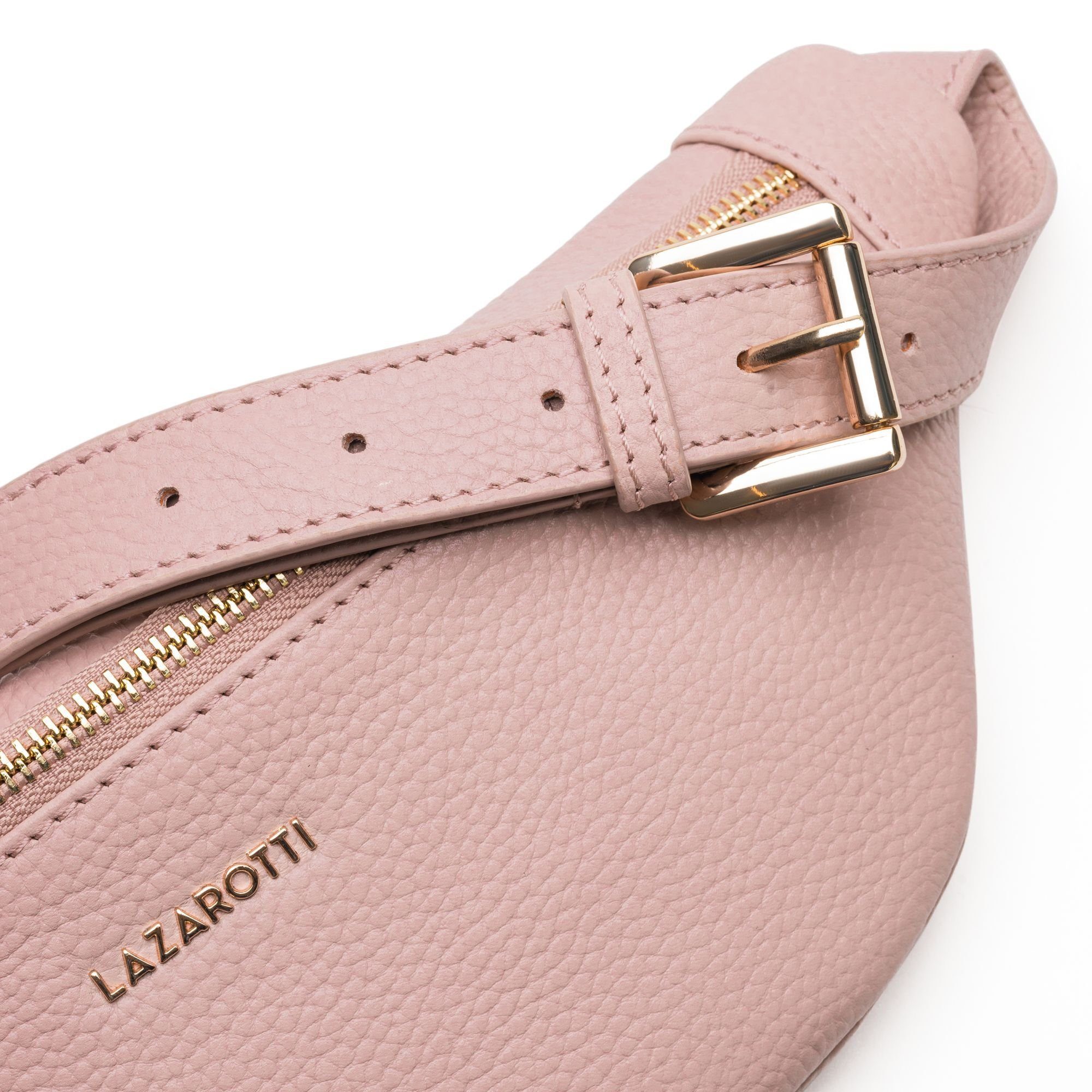 Leather, pink Leder Bologna Gürteltasche Lazarotti