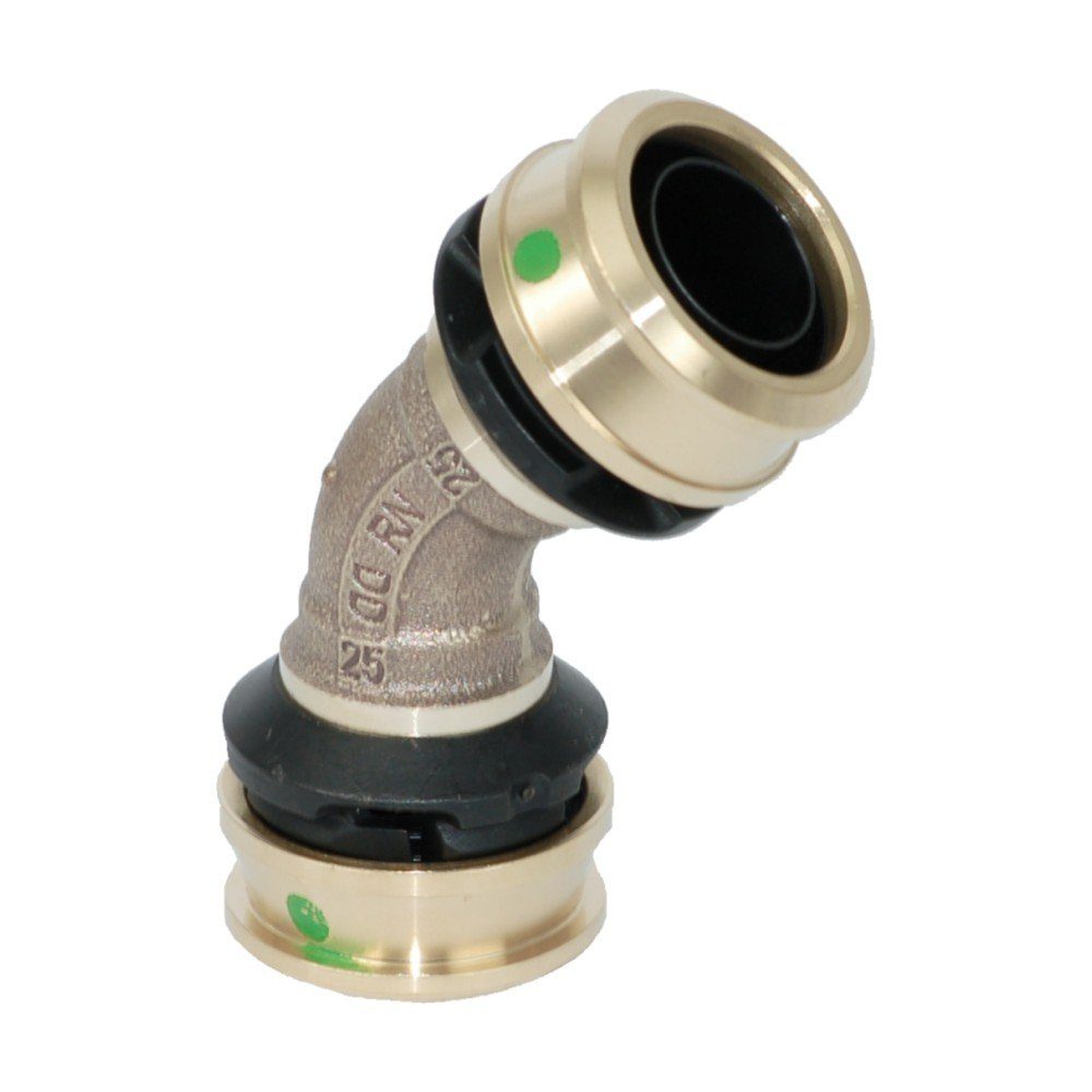 Viega Wasserrohr Viega Raxofix Winkelkupplung, 45 Grad, 25 mm, Modell 5326, Rotguss