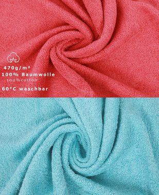 Betz Handtuch Set 12-TLG. Handtuch Set Premium Himbeere/Ocean, Baumwolle, (12-tlg)