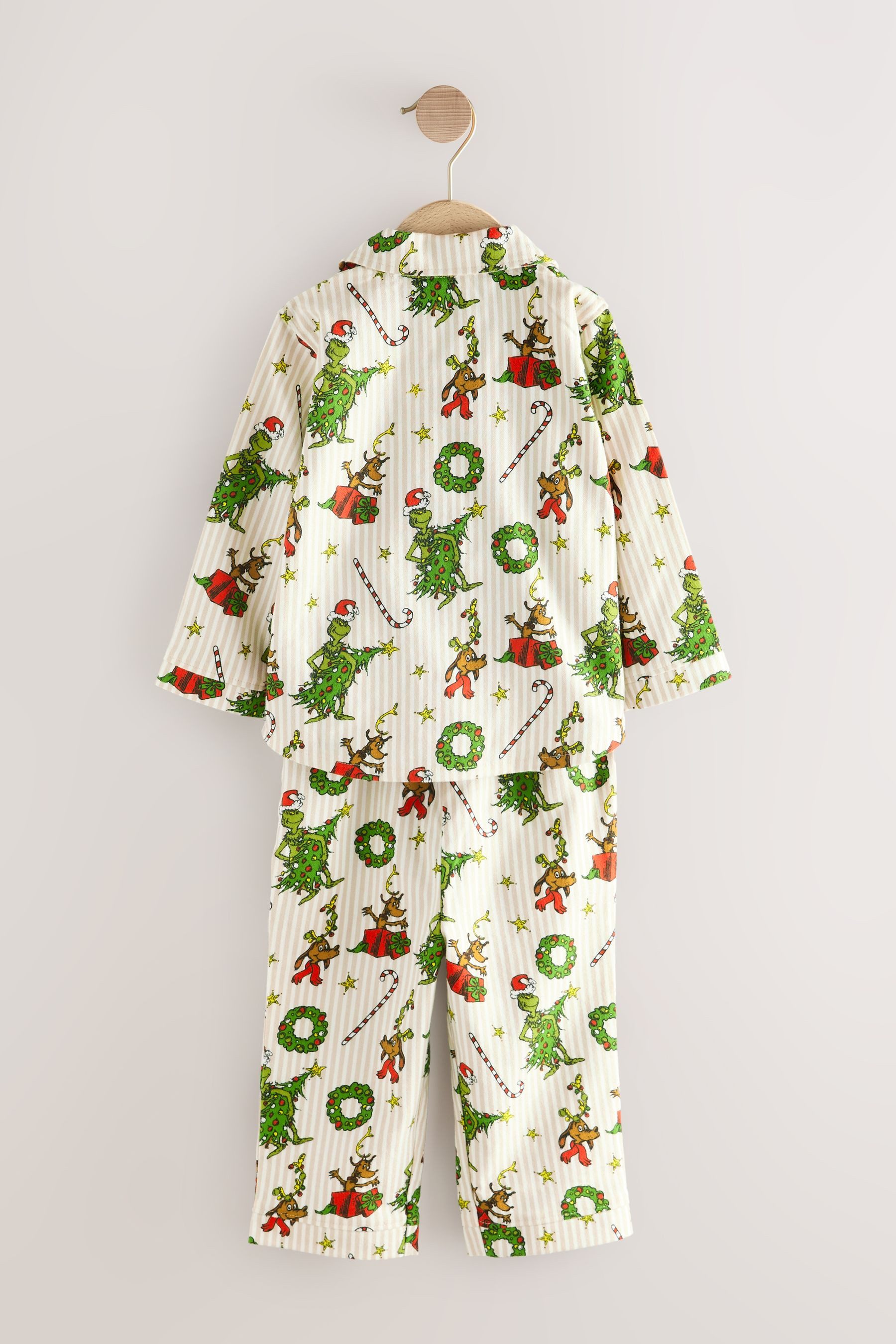 Next Pyjama Single Weihnachtsschlafanzug mit Knopfleiste günstig online kaufen