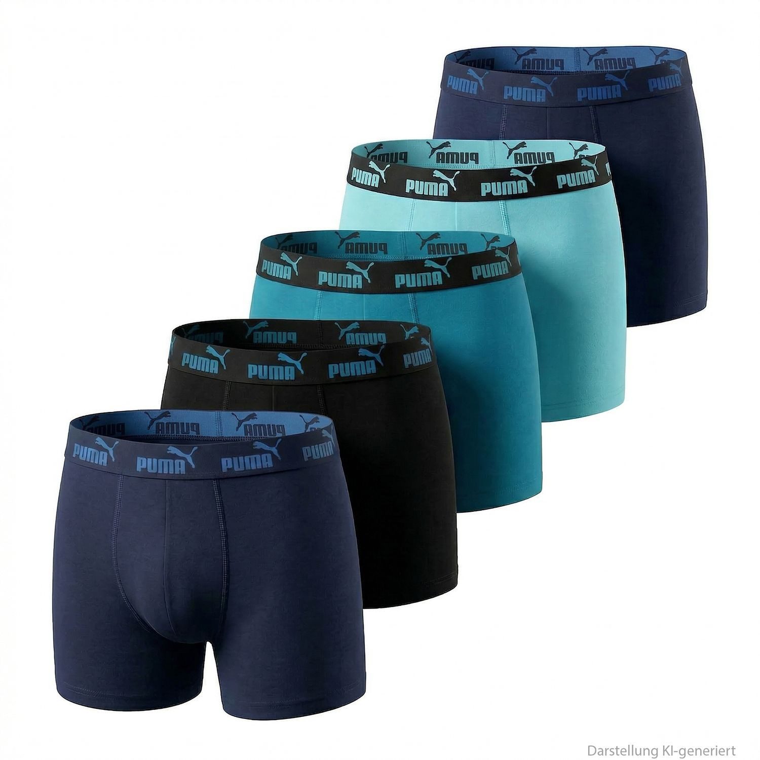 PUMA BODYWEAR Boxershorts (5er-Pack) mit umlaufendem Puma-Logo am Bund