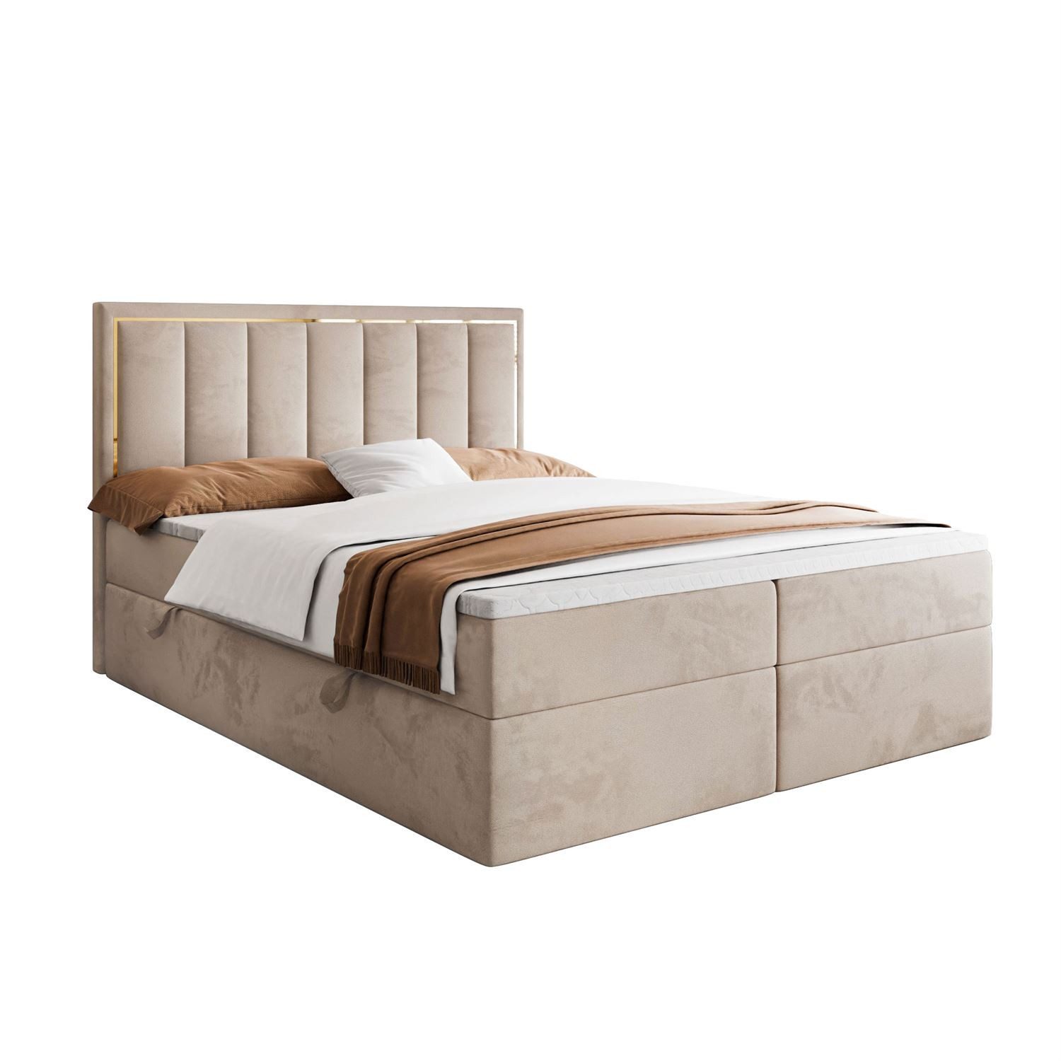 Lookway Boxspringbett AURELIA mit Bettkästen und Topper, 140/160/180x200, mit Bettkasten und Topper – Bild 4 von 5