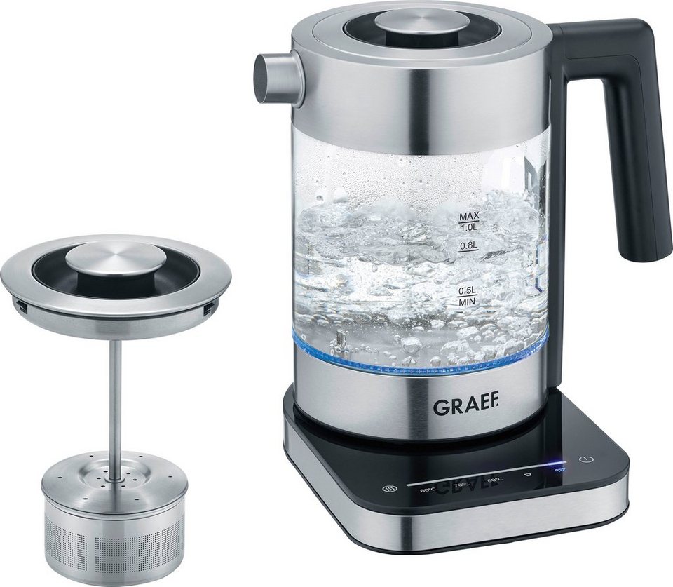 Graef Wasser-/Teekocher WK 350, 2000 W, Restwärmeanzeige, Filterkaffee- Funktion, 30 Minuten Warmhaltefunktion