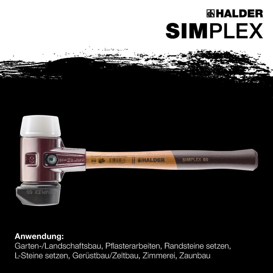 HALDER Gummihammer HALDER SIMPLEX Schonhammer Ø 60 mm Gummi / Superplastik mit Standfuß – Bild 5 von 5