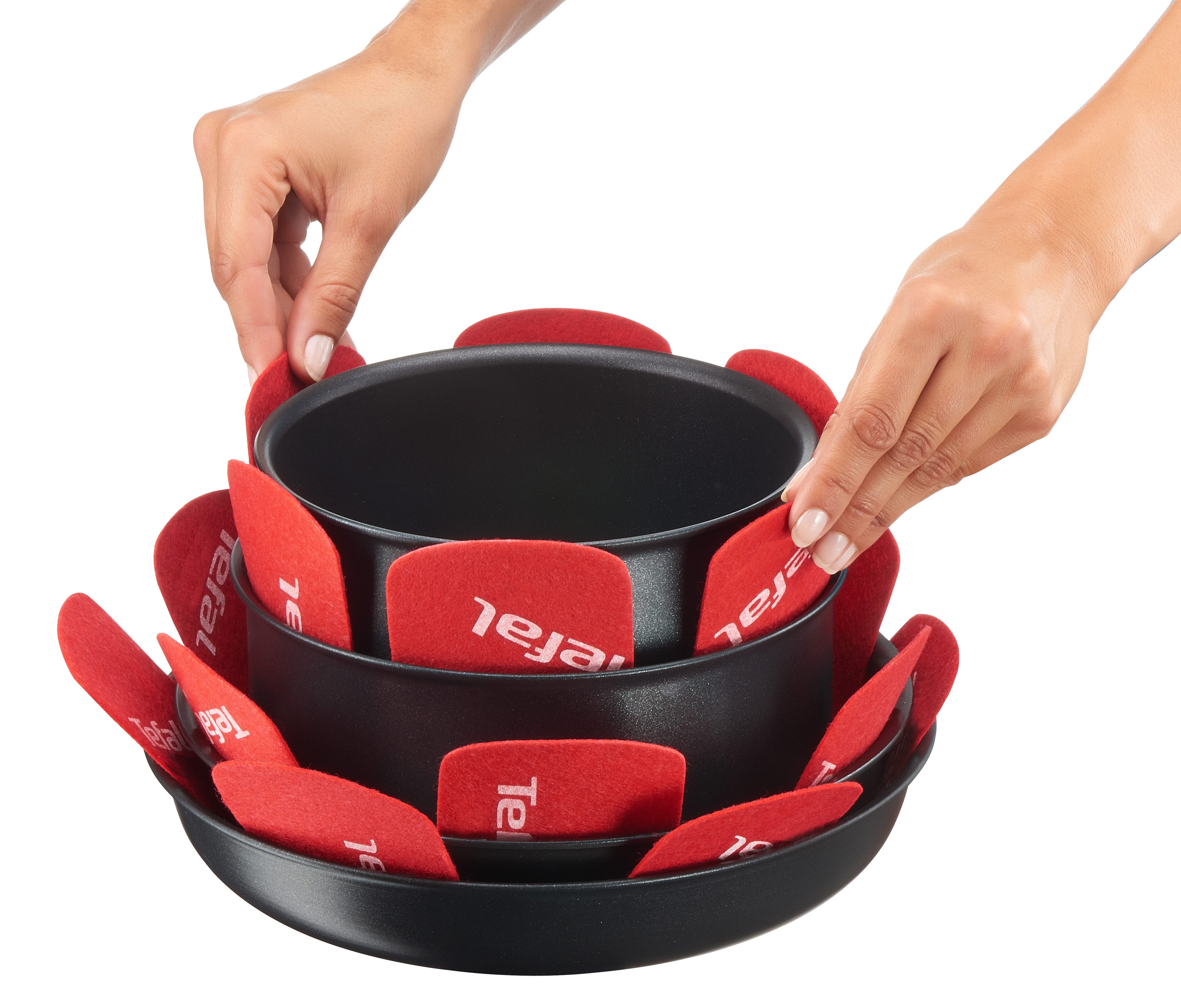 Tefal Pfannenschoner Ingenio, Zubehör für alle Töpfe und Pfannen, Set, 4-tlg., 4-tlg., Filz, bis 38 cm, Schutz vor Kratzern und Erschütterungen
