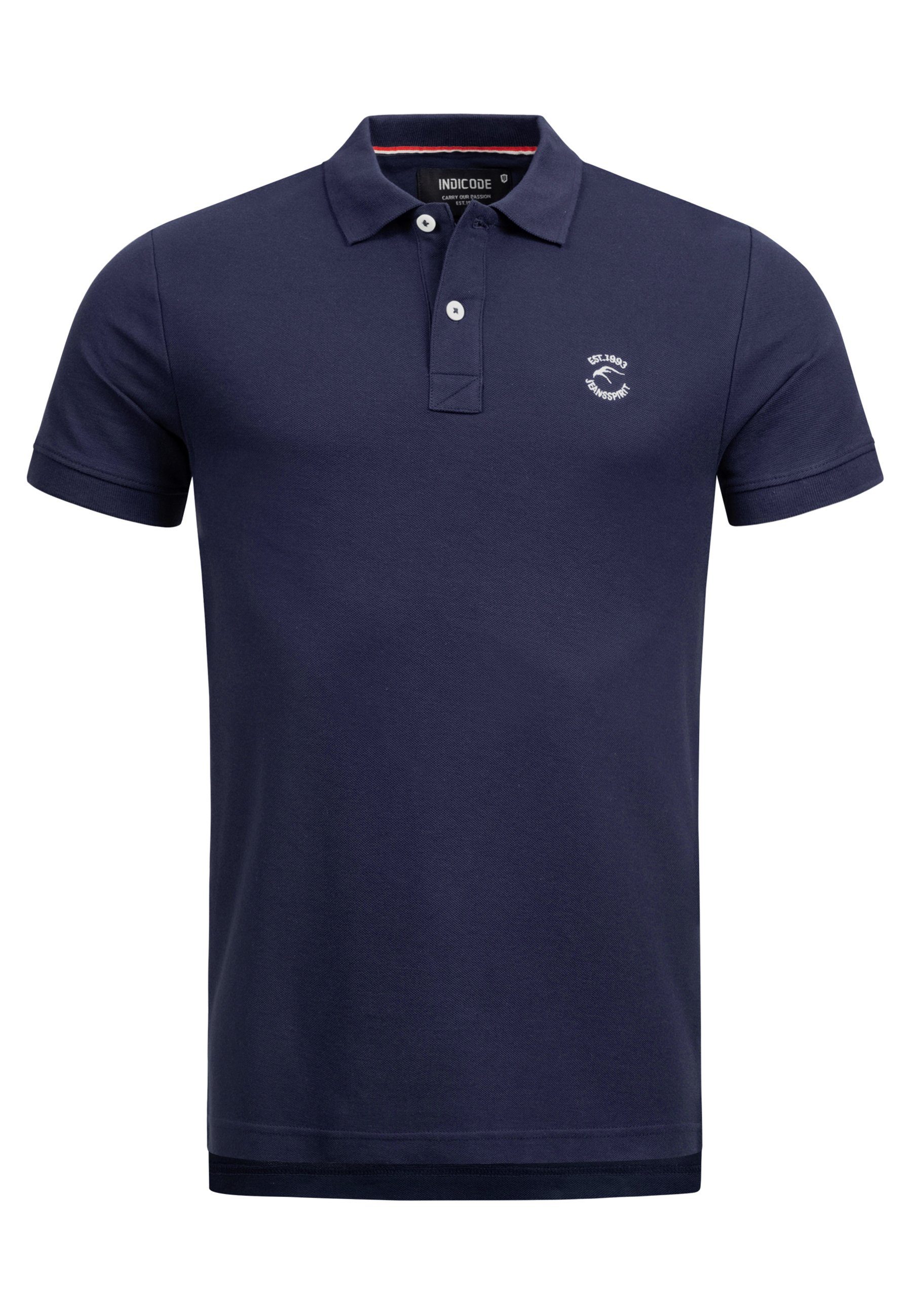 Indicode Poloshirt Wadim mit feiner Logo-Stickerei günstig online kaufen
