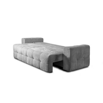 Fun Möbel Sofa Schlafsofa Designersofa Sofa 3-Sitzer ARIELLE, inkl. 2 Rückenkissen, inkl. Bettkasten, Rundumbezug