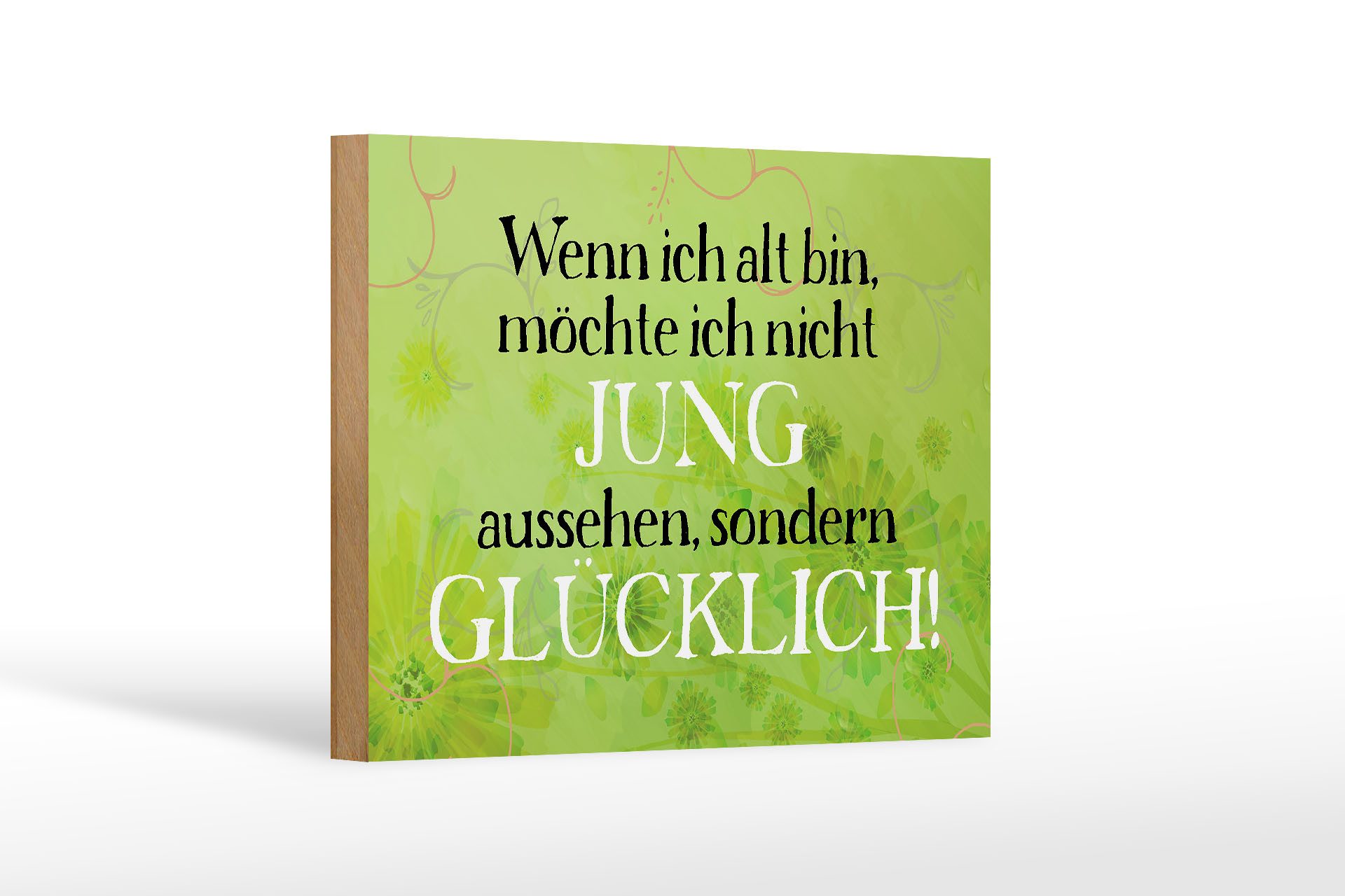 Femer GmbH Wanddekoobjekt Spruch 18x12 cm wenn alt möchte jung (1 St)