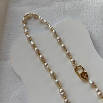 DTC GmbH Perlenkette Perlenkette Barock Perlen, echte Perlen (Einfach und elegant, das ist es.! , 1-tlg)