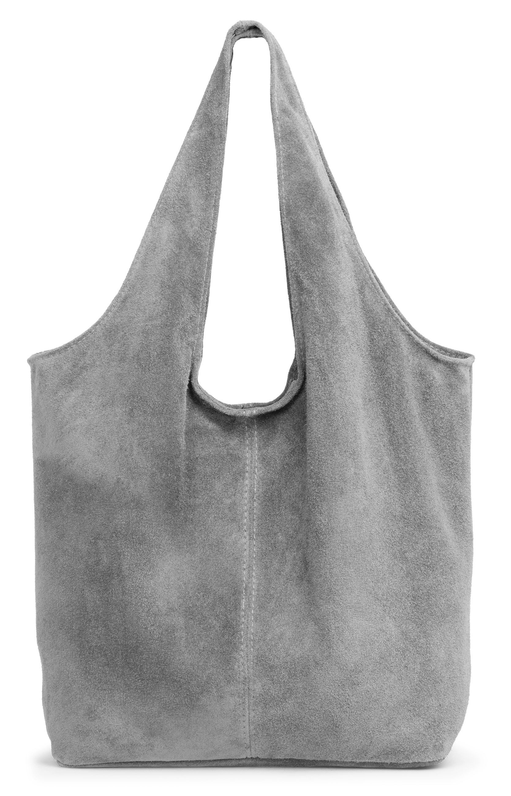 Caspar Schultertasche große Wildleder Hobo bag Damen Tasche - PREMUM LINE - Modell No.840, angenehm leicht, ohne Innenfutter, mit Sicherheitsfach, 100% Echtleder