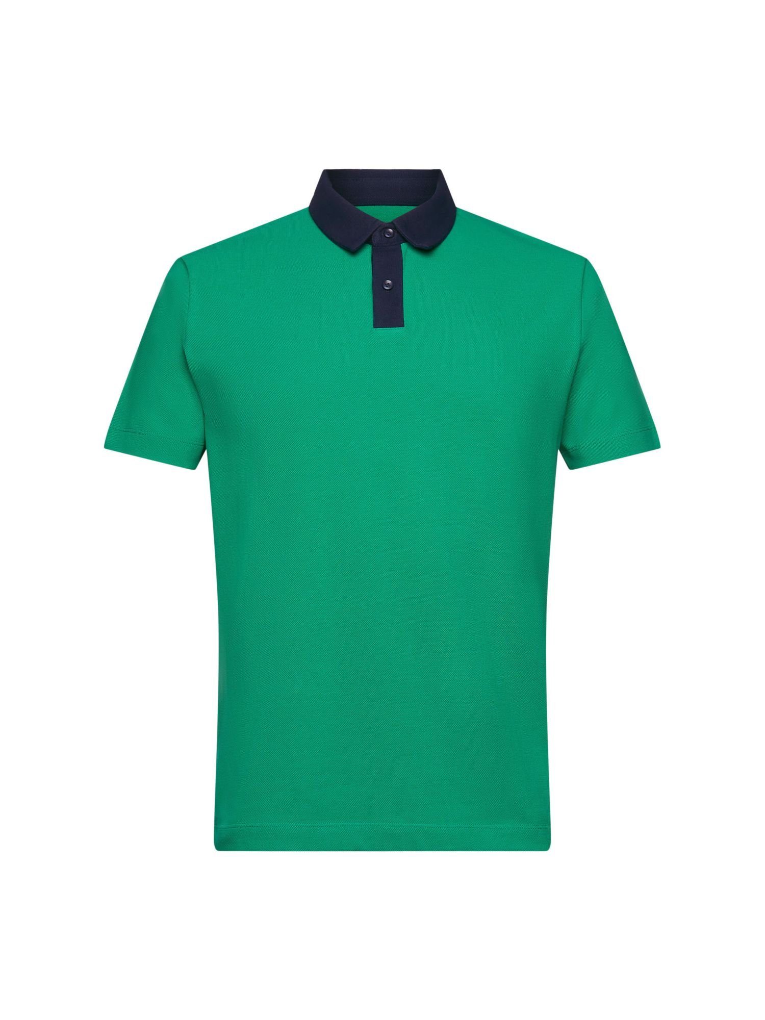 Esprit Collection Poloshirt Poloshirt aus Baumwoll-Piqué GREEN