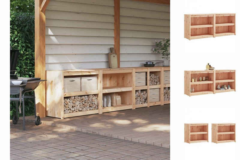 vidaXL Garten-Geräteschrank Outdoor-Küchenschränke 2 Stk Massivholz Kiefer Gartenschrank Terrasse