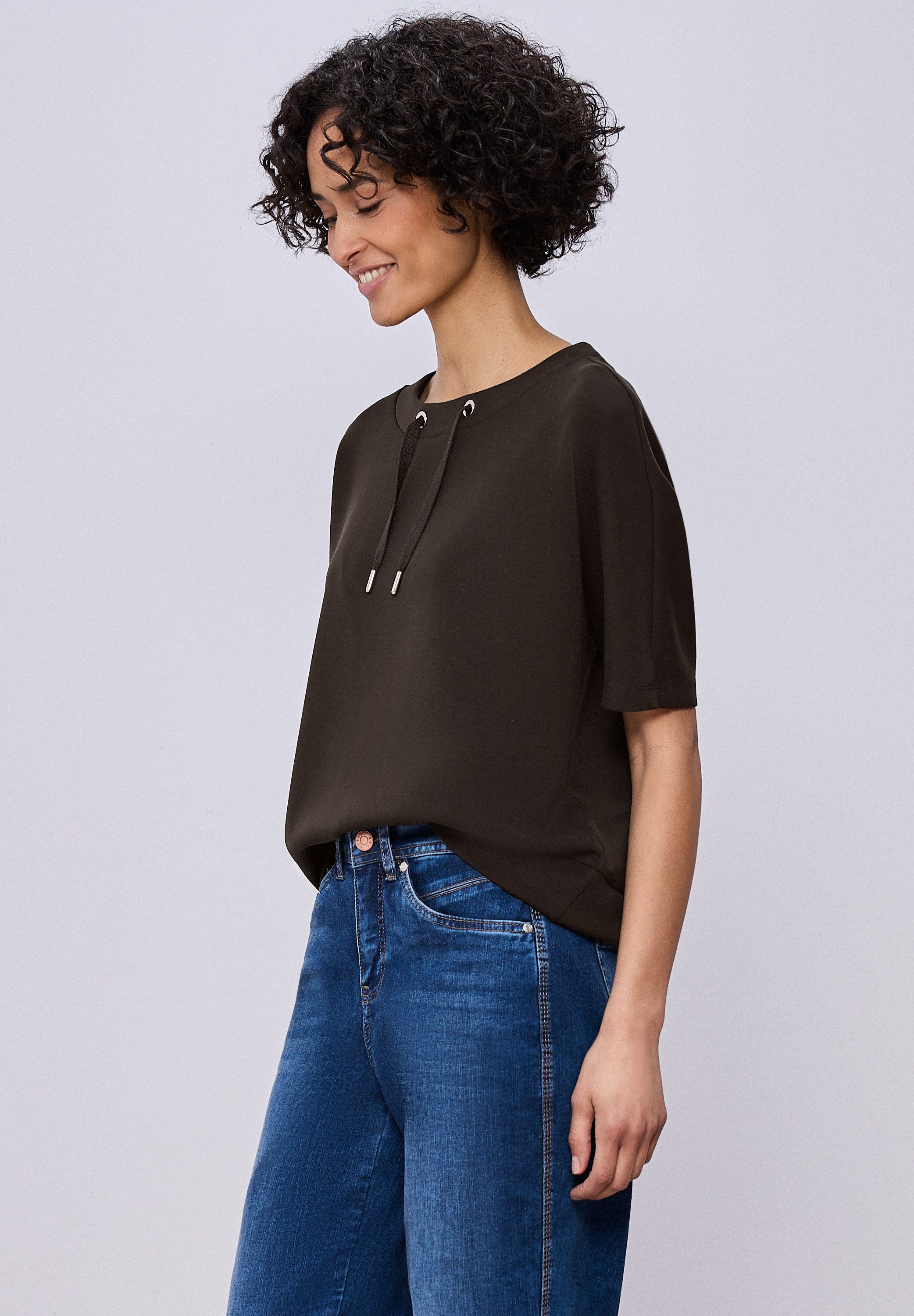 STREET ONE T-Shirt mit U-Boot-Ausschnitt